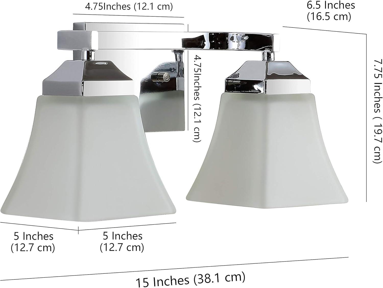 Staunton Chrome 2-Light LED Vanity Light with Glass Shades