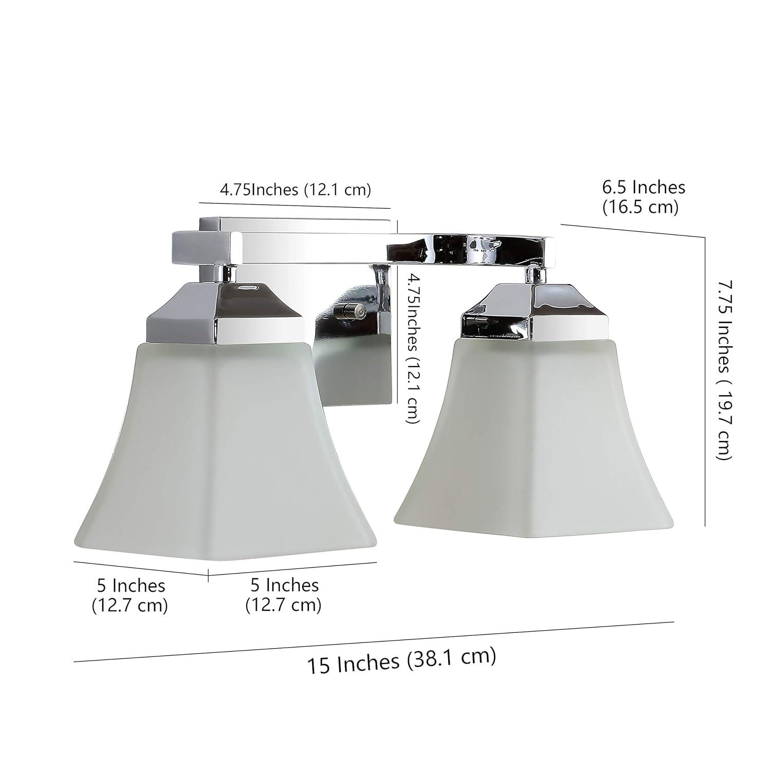 Staunton Chrome 2-Light LED Vanity Light with Glass Shades