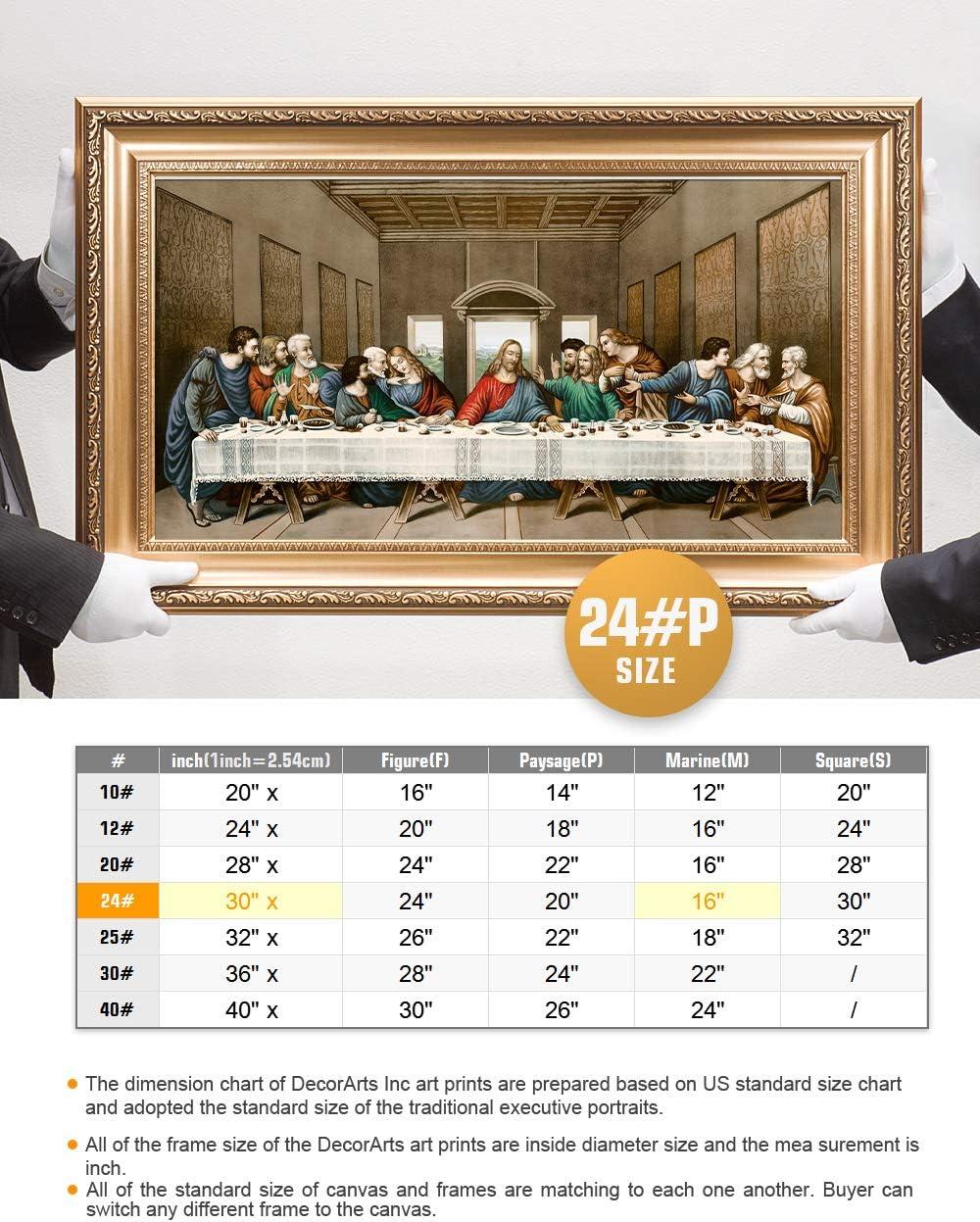 DECORARTS-The Last Supper by Leonardo da Vinci. Framed size: 36x22". Giclee Print