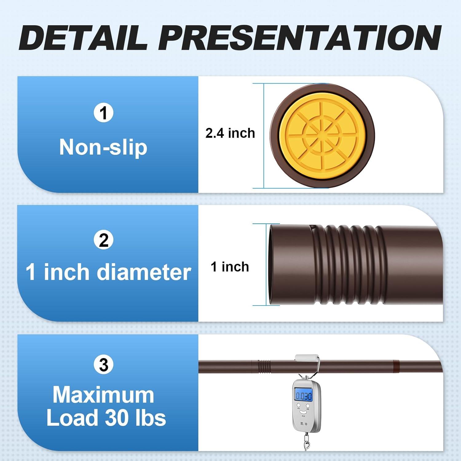 Bronze Adjustable Stainless Steel Tension Shower Rod 31-80 Inch