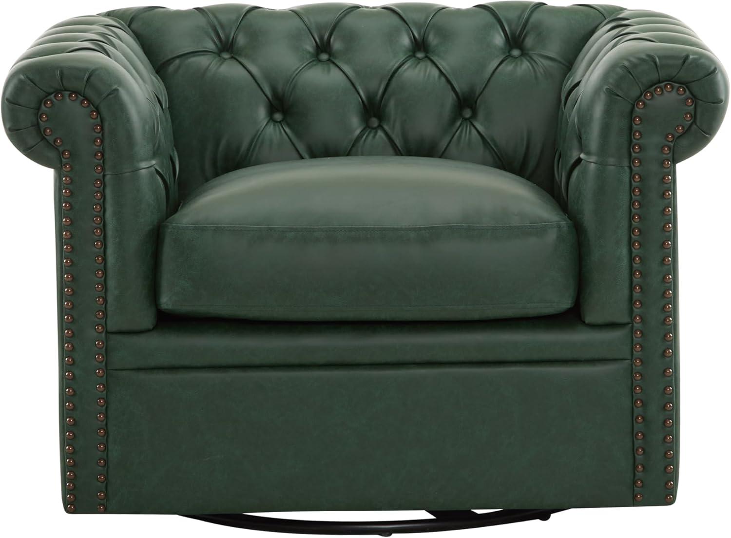 Christopher Knight Home Lawrence Chesterfield Upholstered Swivel Club Chair