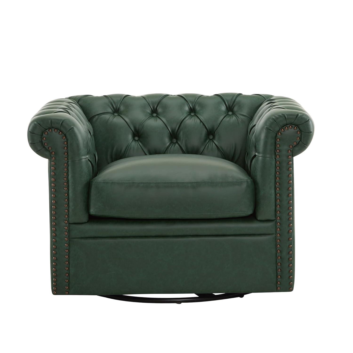 Christopher Knight Home Lawrence Chesterfield Upholstered Swivel Club Chair