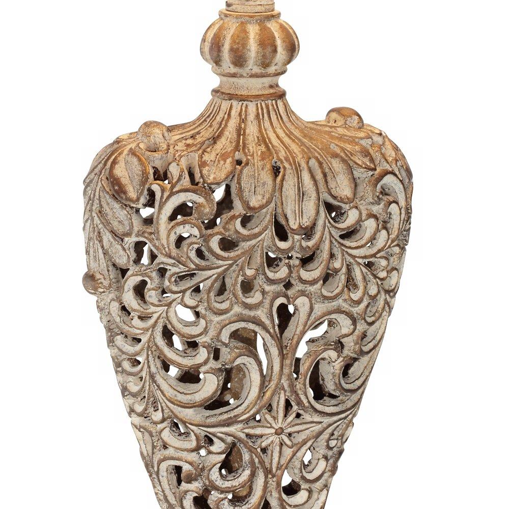 Barnes and Ivy Elle Traditional Table Lamp 33" Tall Antique Gold Florentine Off White Oval Shade for Bedroom Living Room Bedside Nightstand Office
