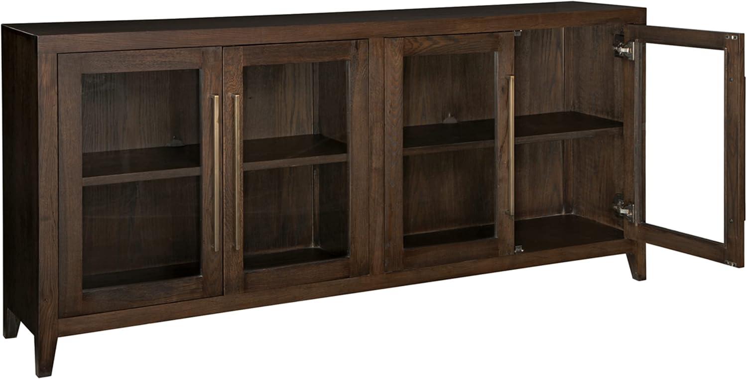 Balintmore 80" Brown Oak Veneer Accent Cabinet with Adjustable Shelving