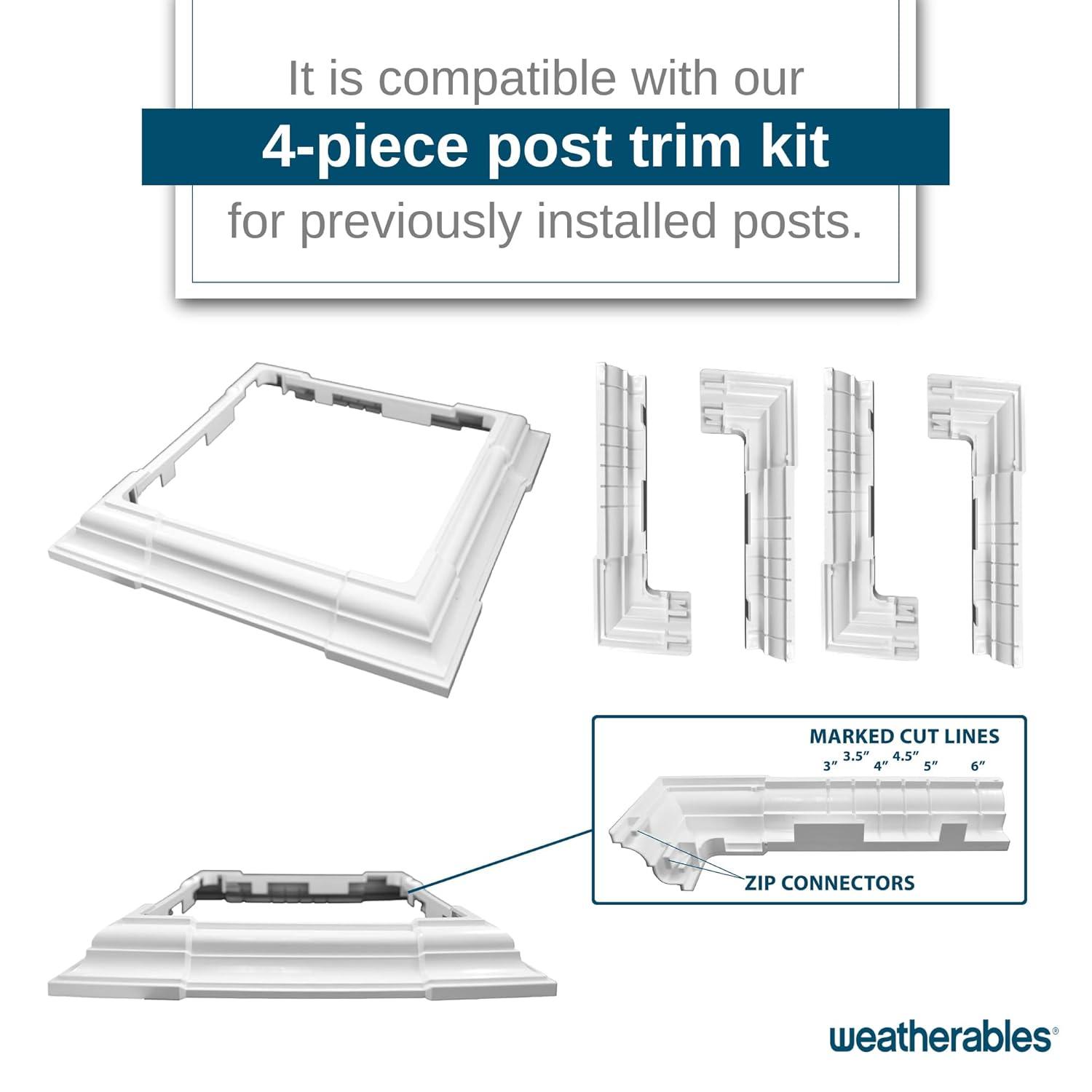 Weatherables 4x4 Vinyl Post Wrap – Weatherproof Premium Outdoor Vinyl Porch Post Wrap for Quickly Refreshing Existing Deck, Patio, and Porch Posts (4"x4"x96", Tan)