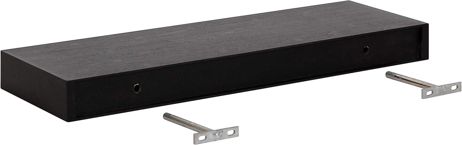 2pc 24" Havlock Wood Shelf Set Black - Kate & Laurel All Things Decor: Solid Wood, Easy Wall Mount