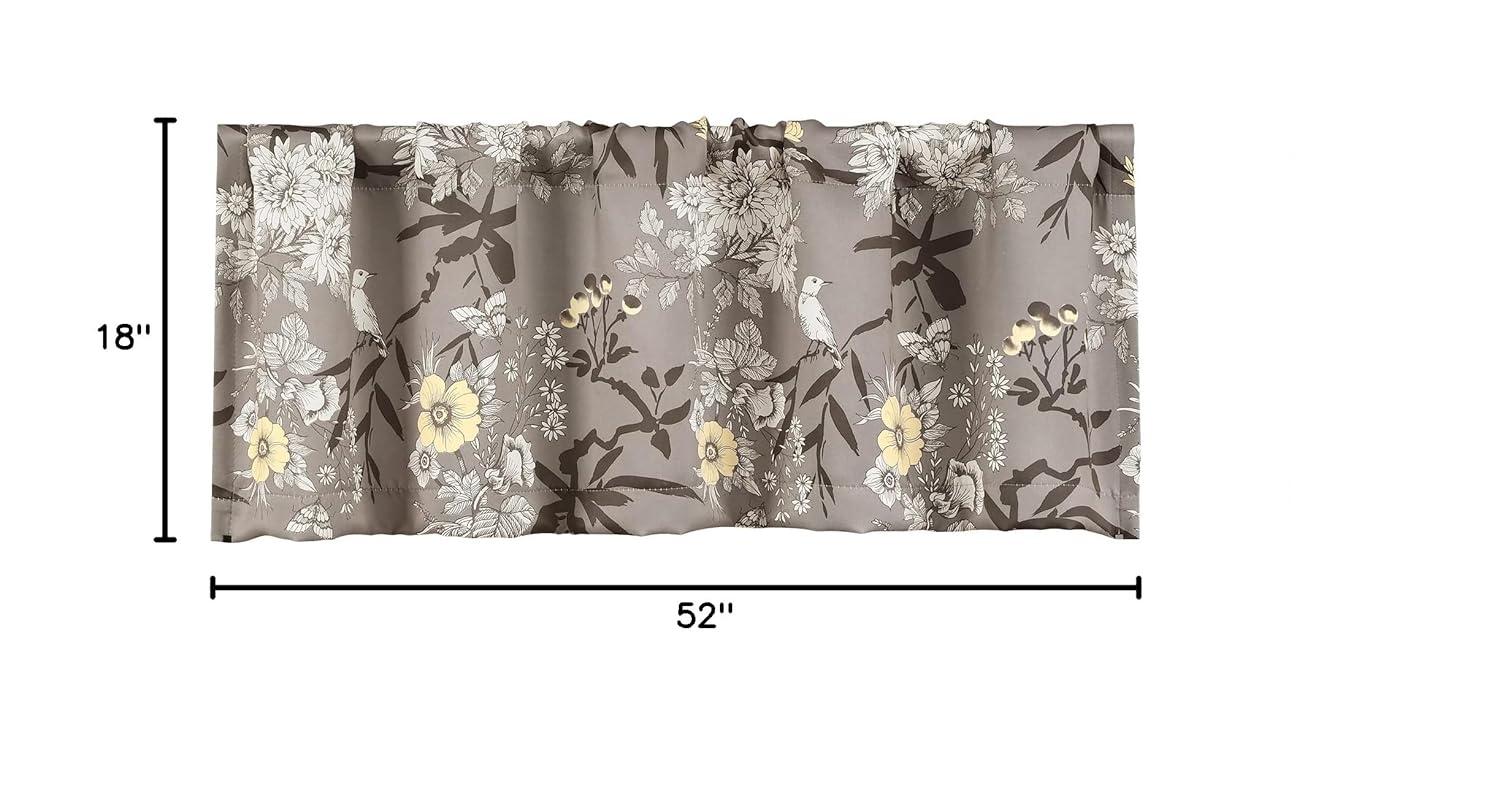 Lush Decor Botanical Garden Floral Tailored 52'' W Window Valance