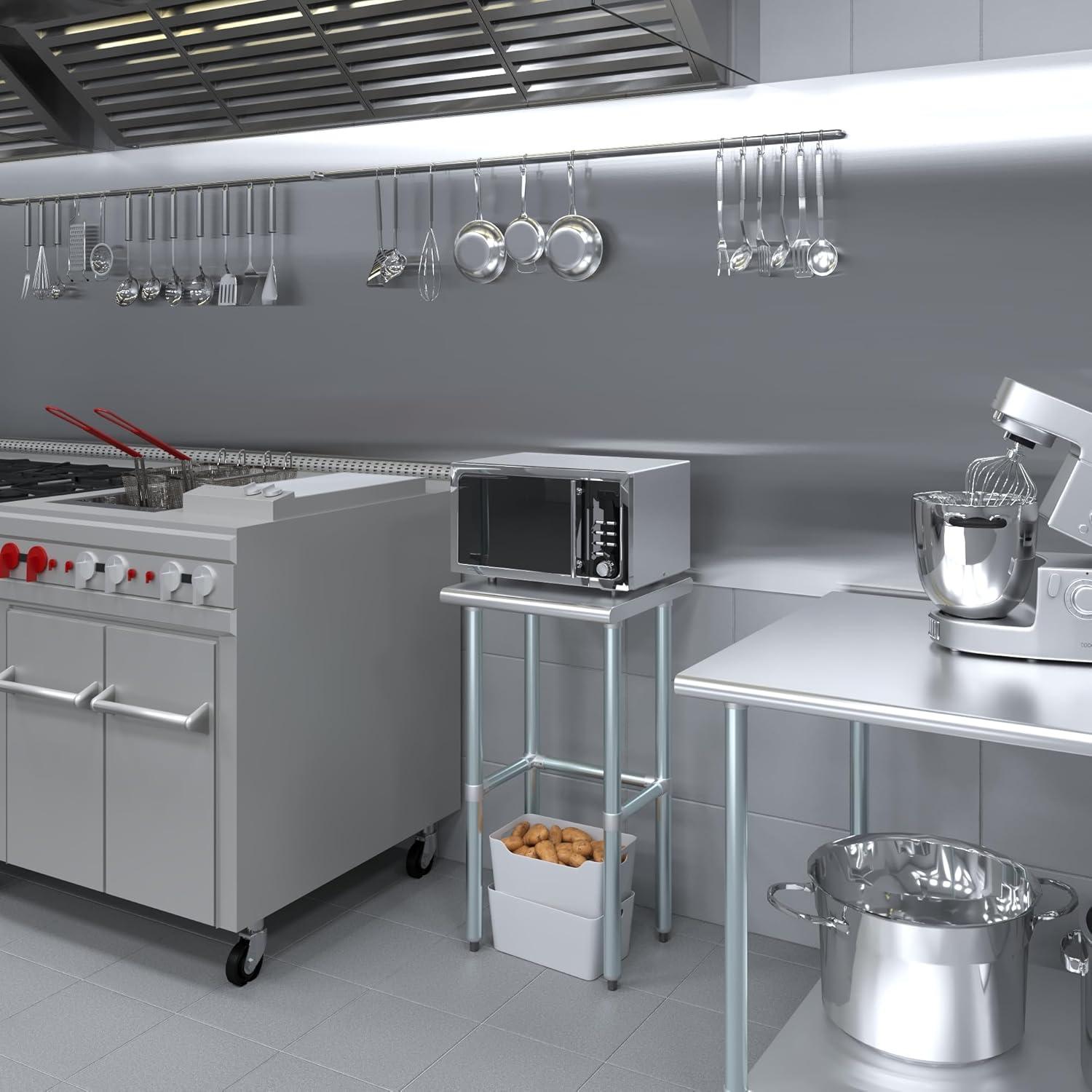 Amgood Stainless Steel Open Base Work Table