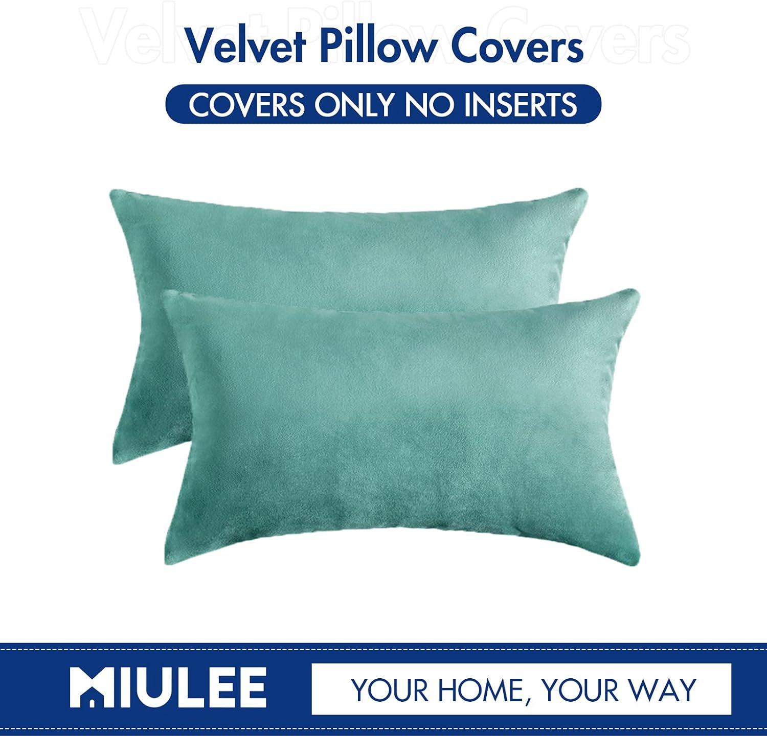 MIULEE Pack of 2 Velvet Soft Solid Decorative Square Throw Pillow Covers Set Fall Cushion Cases for Sofa Bedroom Couch 18 x 18 Inch Golden
