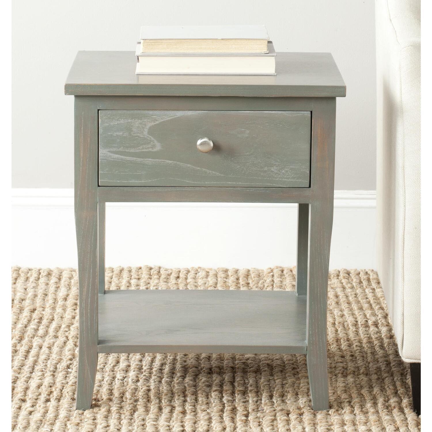 Coby Nightstand With Storage Drawer - AMH6616 - Dark Teal - Safavieh Couture