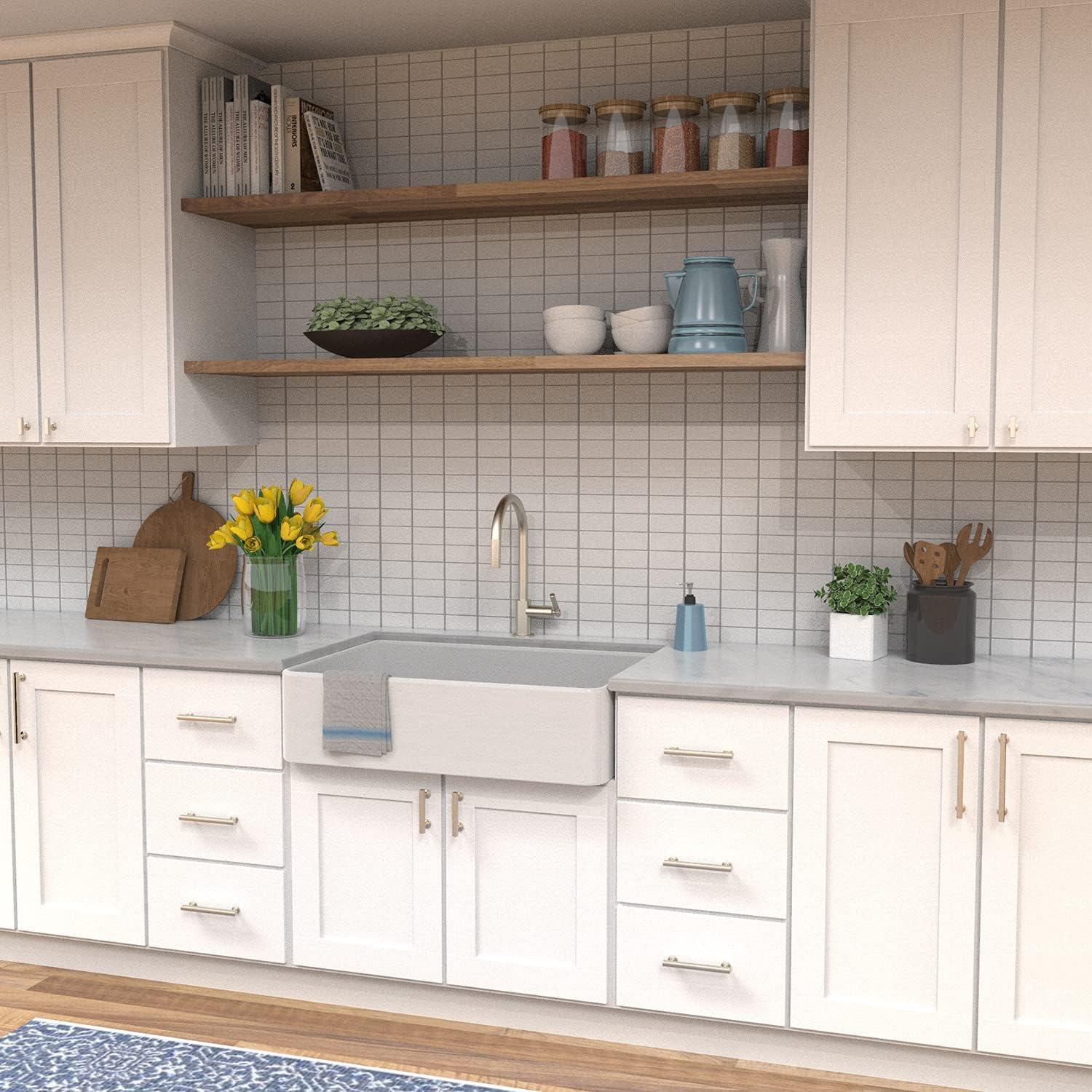 Woodward Kitchen Cabinet Handles, Solid Core Drawer Pulls for Cabinet Doors, 3 3/4"