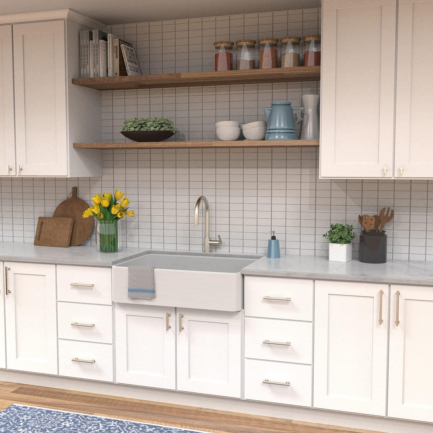 Woodward Kitchen Cabinet Handles, Solid Core Drawer Pulls for Cabinet Doors, 3 3/4"