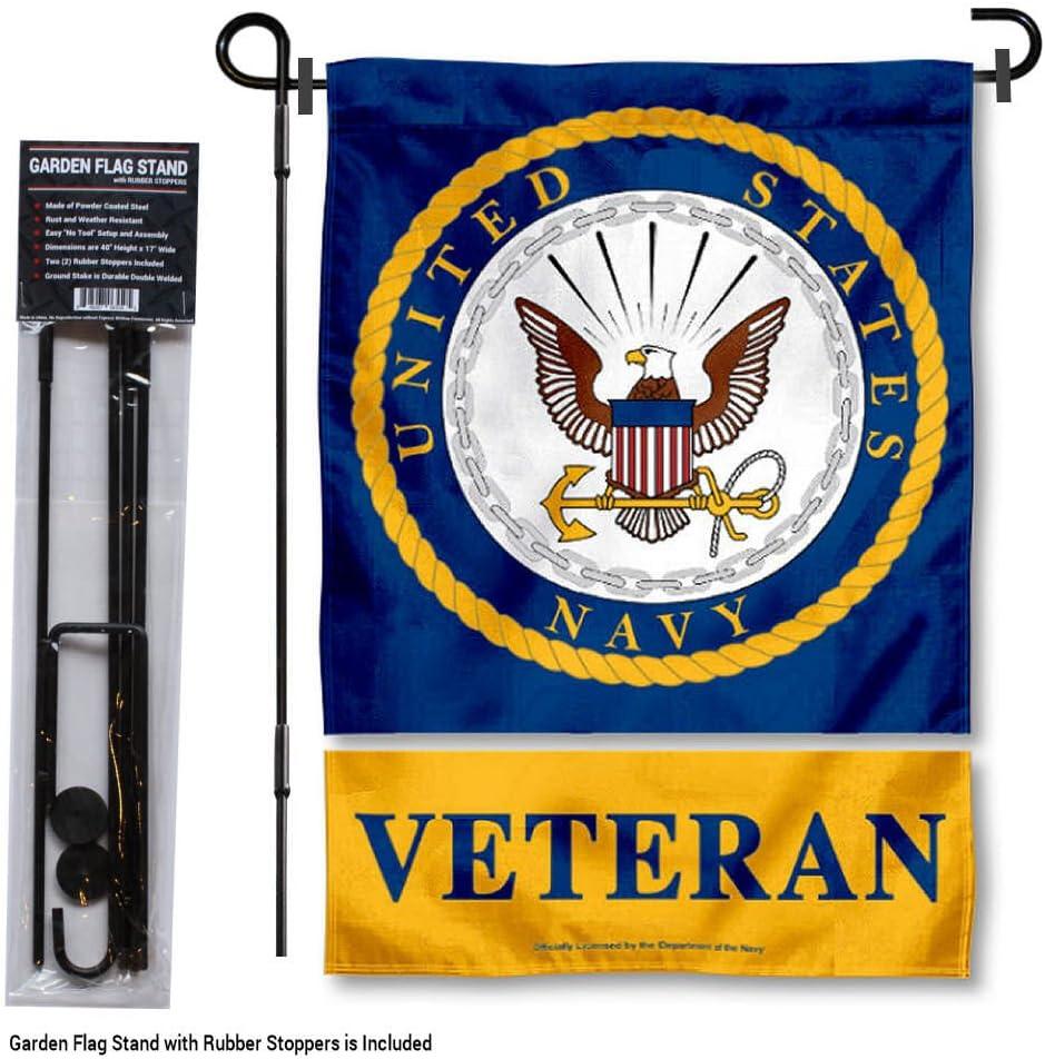12 x 18 in. US Navy Garden Style 2 Sided Veteran Design Flag