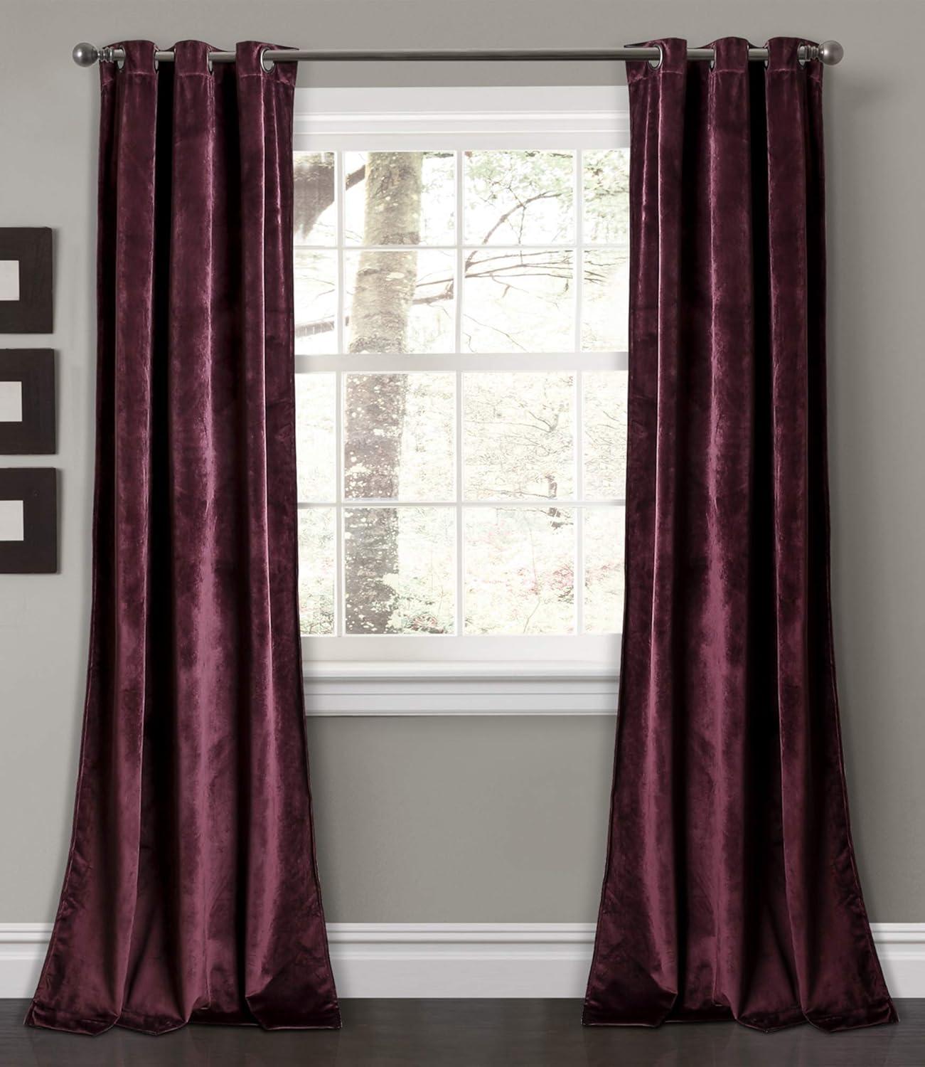 Prima Velvet Solid Velvet Room Darkening Curtain Pair