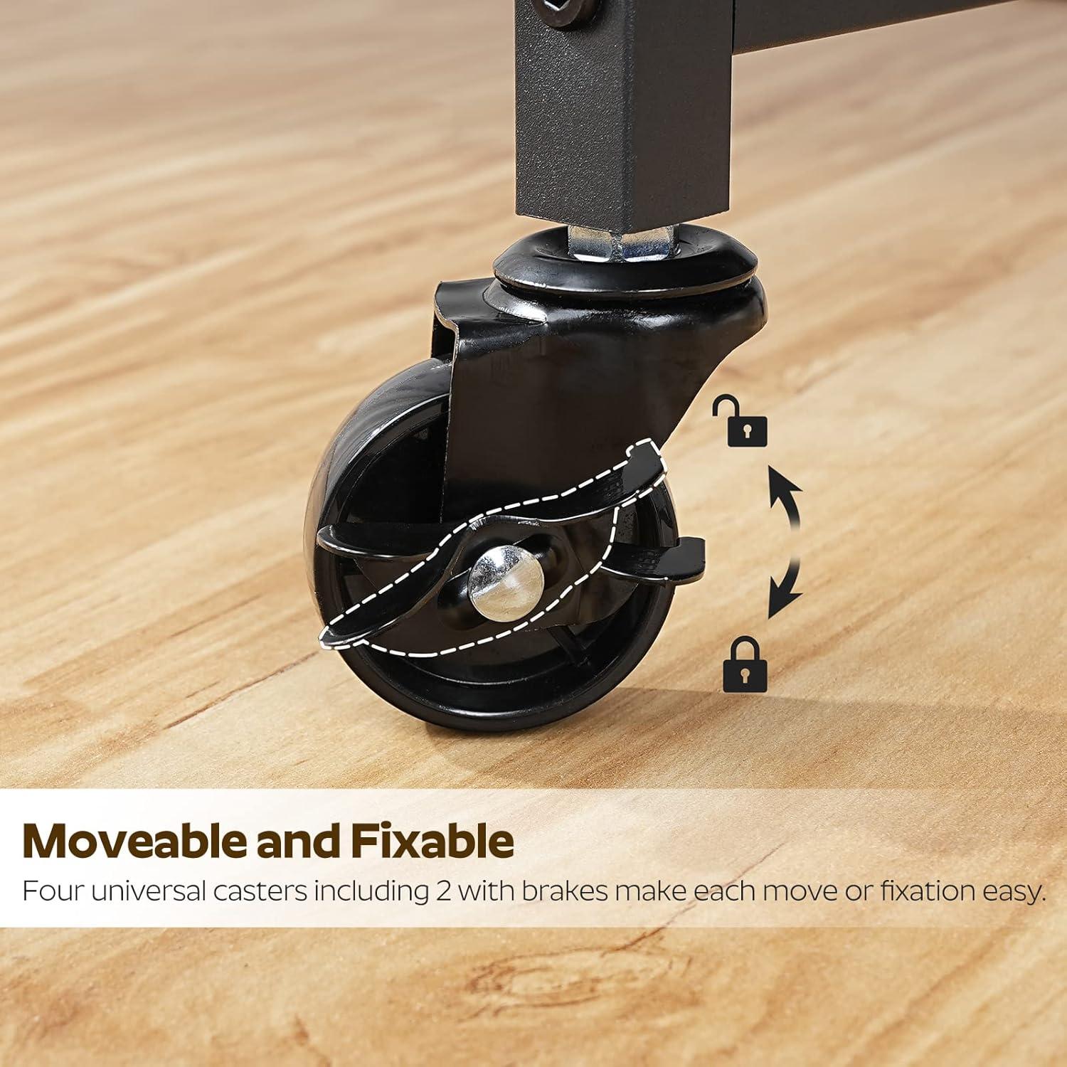 Laundry Sorter, Laundry Hamper with Hanging Rack, Laundry Sorter 2 Section, Laundry Basket with Wheels, Hampers for Laundry, Laundry Basket Organizer for Laundry Room, Rustic Brown LS27BR