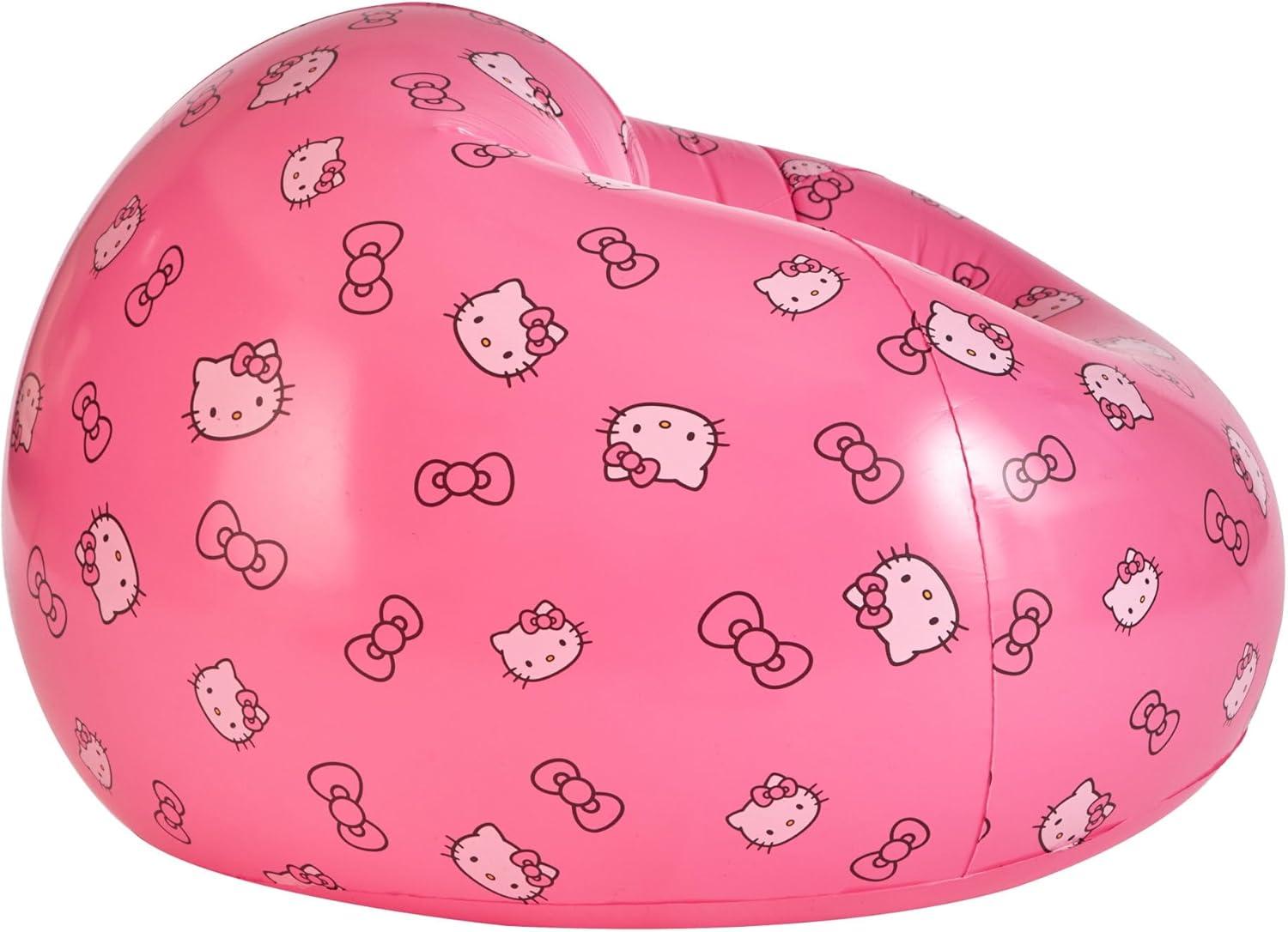 Sanrio Hello Kitty Portable Inflatable Gaming Chair,Kids Fun Comfy Lounge Seat, Ideal for Playrooms and Room Décor