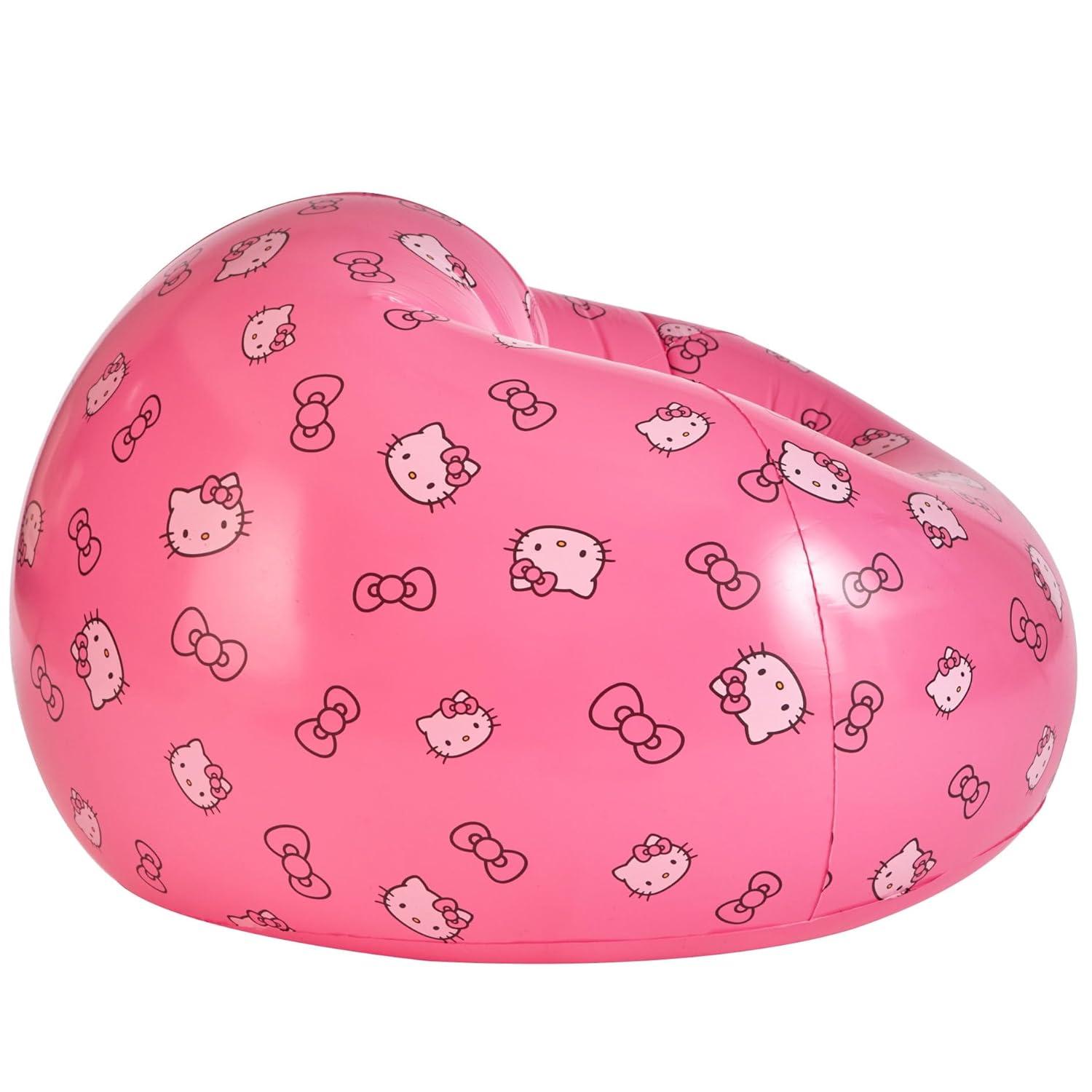 Sanrio Hello Kitty Portable Inflatable Gaming Chair,Kids Fun Comfy Lounge Seat, Ideal for Playrooms and Room Décor