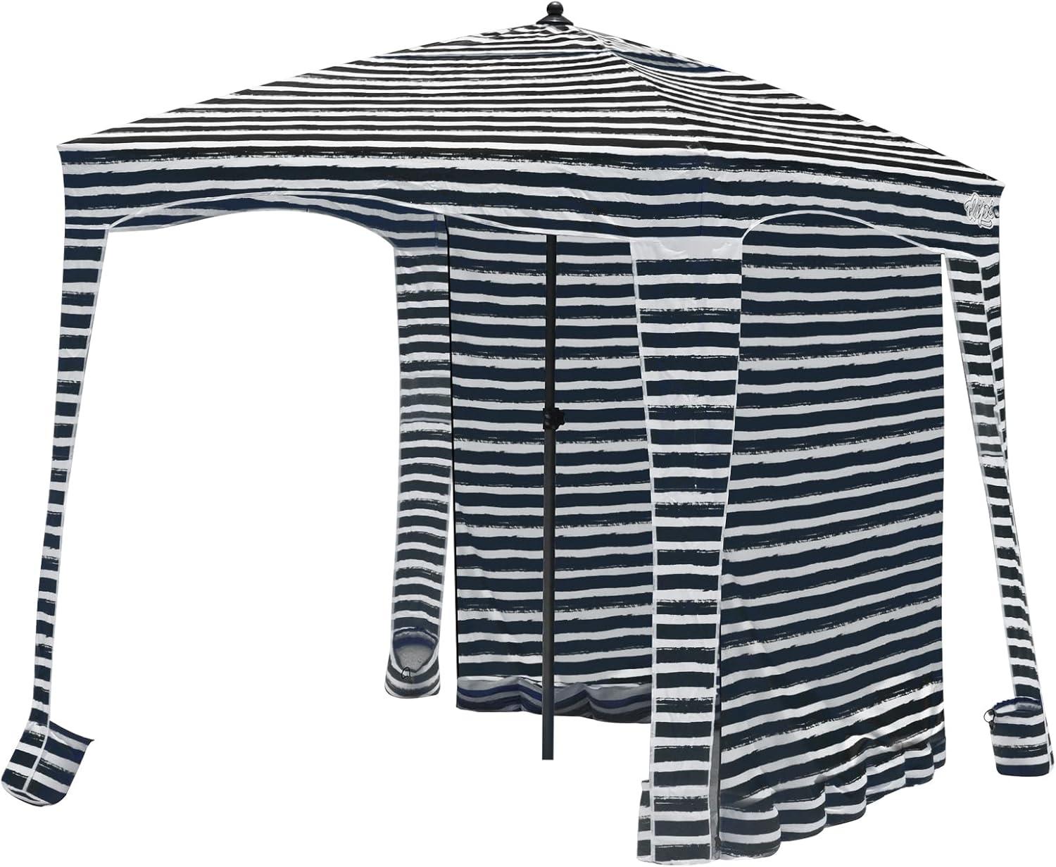 Qipi Beach Cabana - Easy to Set Up Canopy, Waterproof, Portable 6' x 6' Beach Shelter, Included Side Wall, Shade with UPF 50+ UV Protection for Kids, Family & Friends