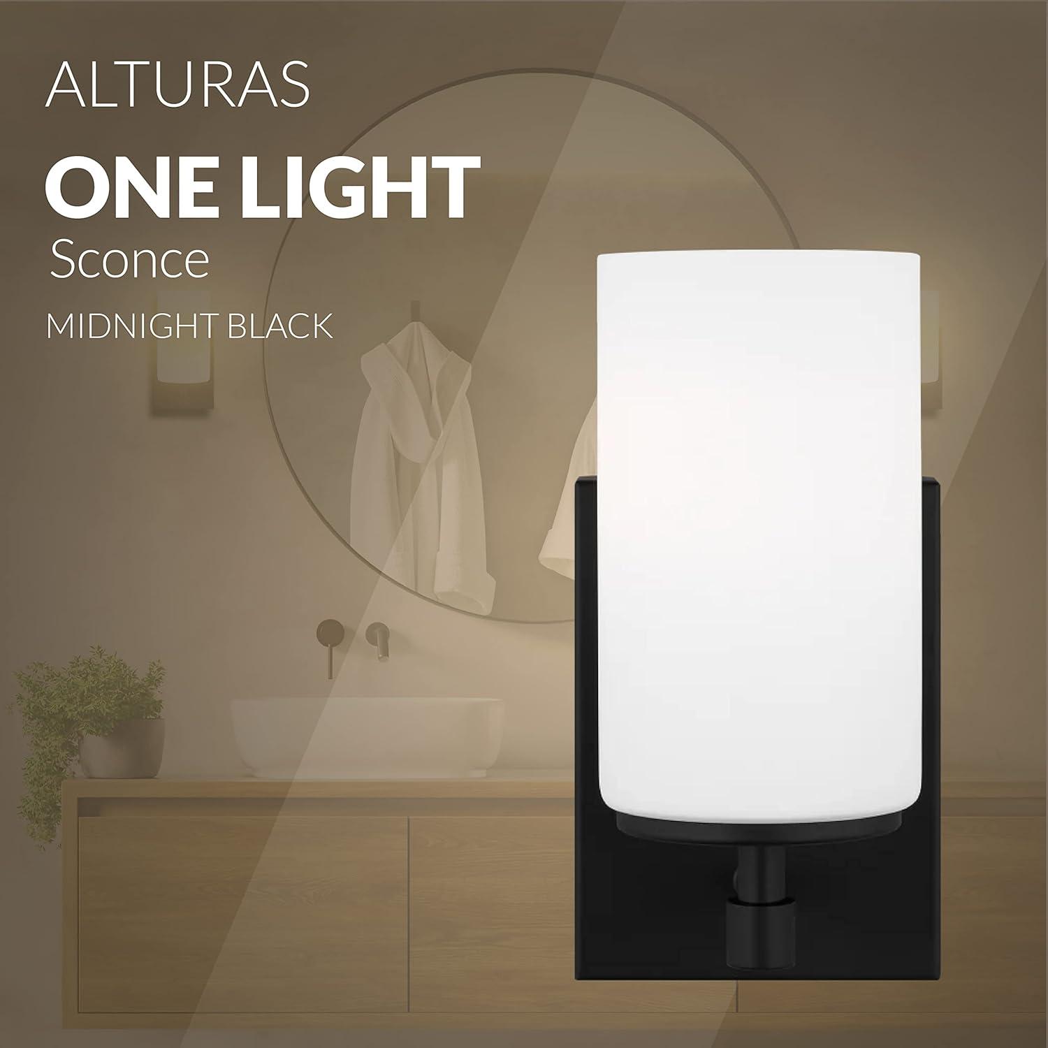 Alturas Midnight Black 8.75" Dimmable Bronze Wall Sconce