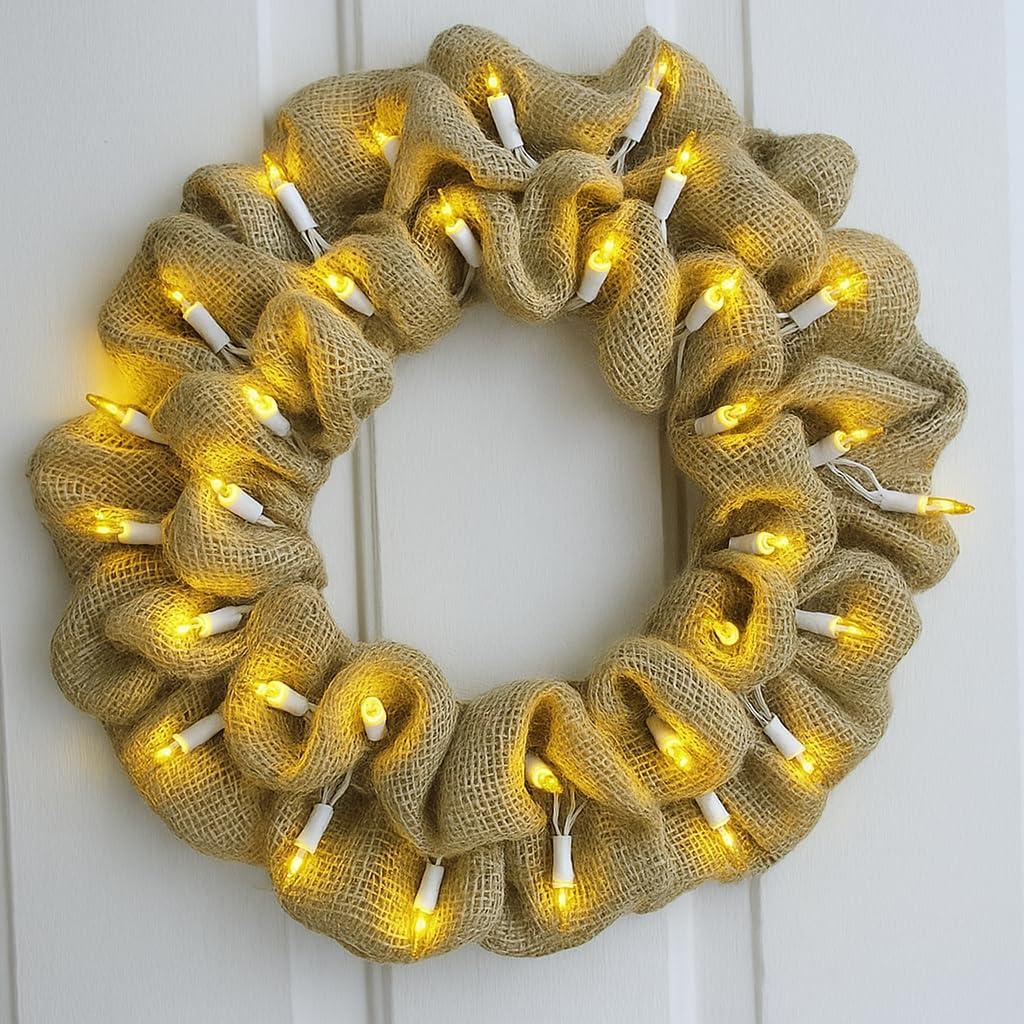 Novelty Lights Yellow 50 Light Incandescent Mini Christmas String Lights White Wire 11 Feet