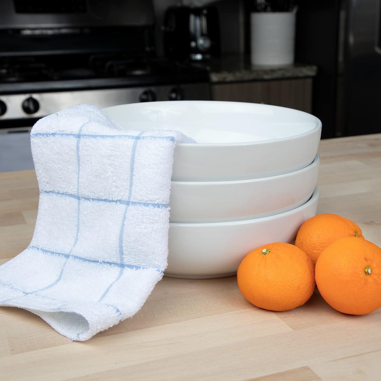 Arkwright Home Kitchen Dishcloths (12 Pack) - Cotton, 12x12 in. - Blue