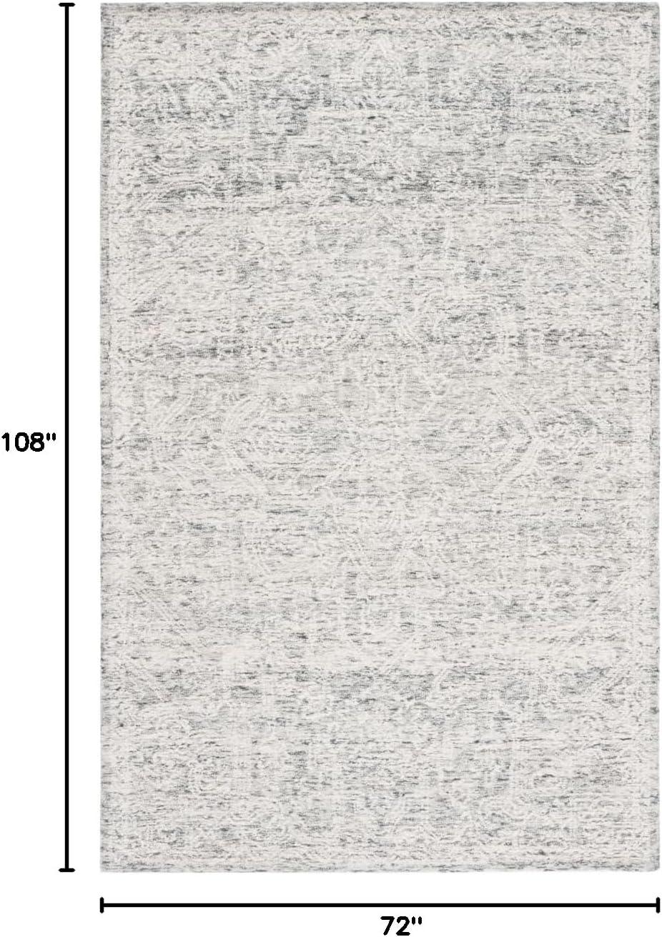 Bungalow Rose Zaher Hand Tufted Wool/Cotton Oriental Rug in Gray/Ivory