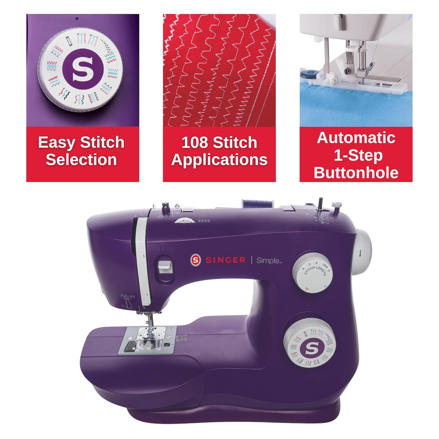 SINGER® Simple™ 3337 Mechanical Sewing Machine, Purple