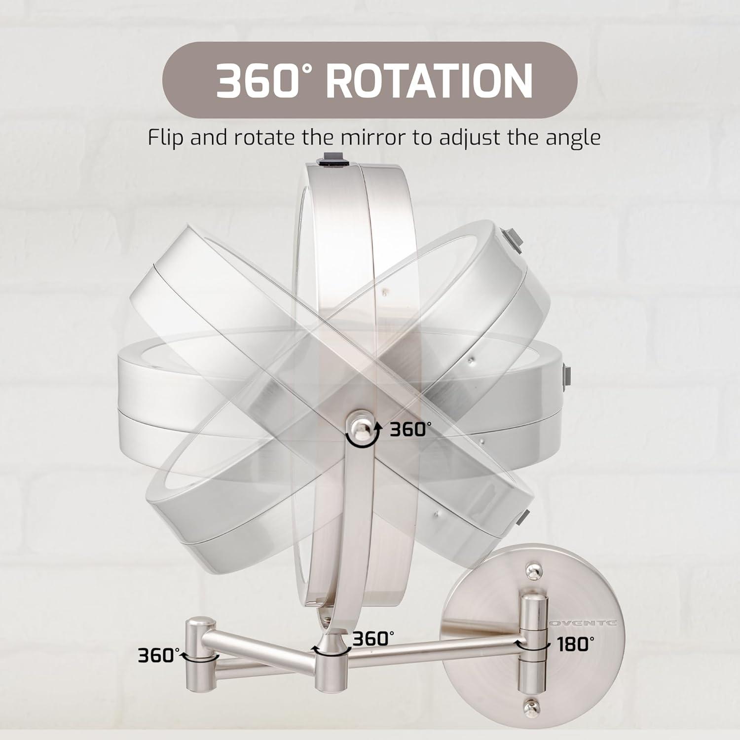 Ovente Concave LED Wall Mirror