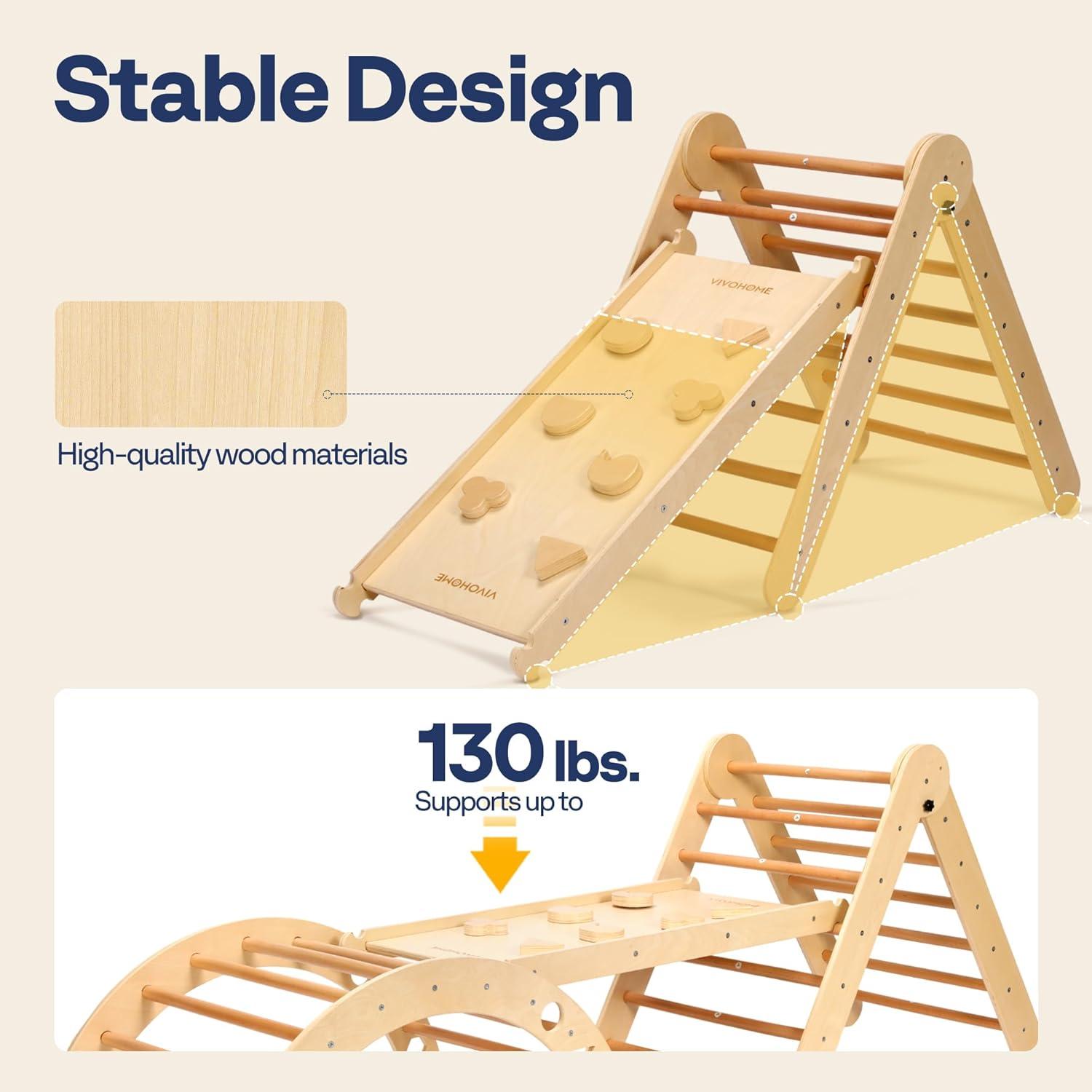 8 In 1 Pikler Triangle Set Wooden Climber