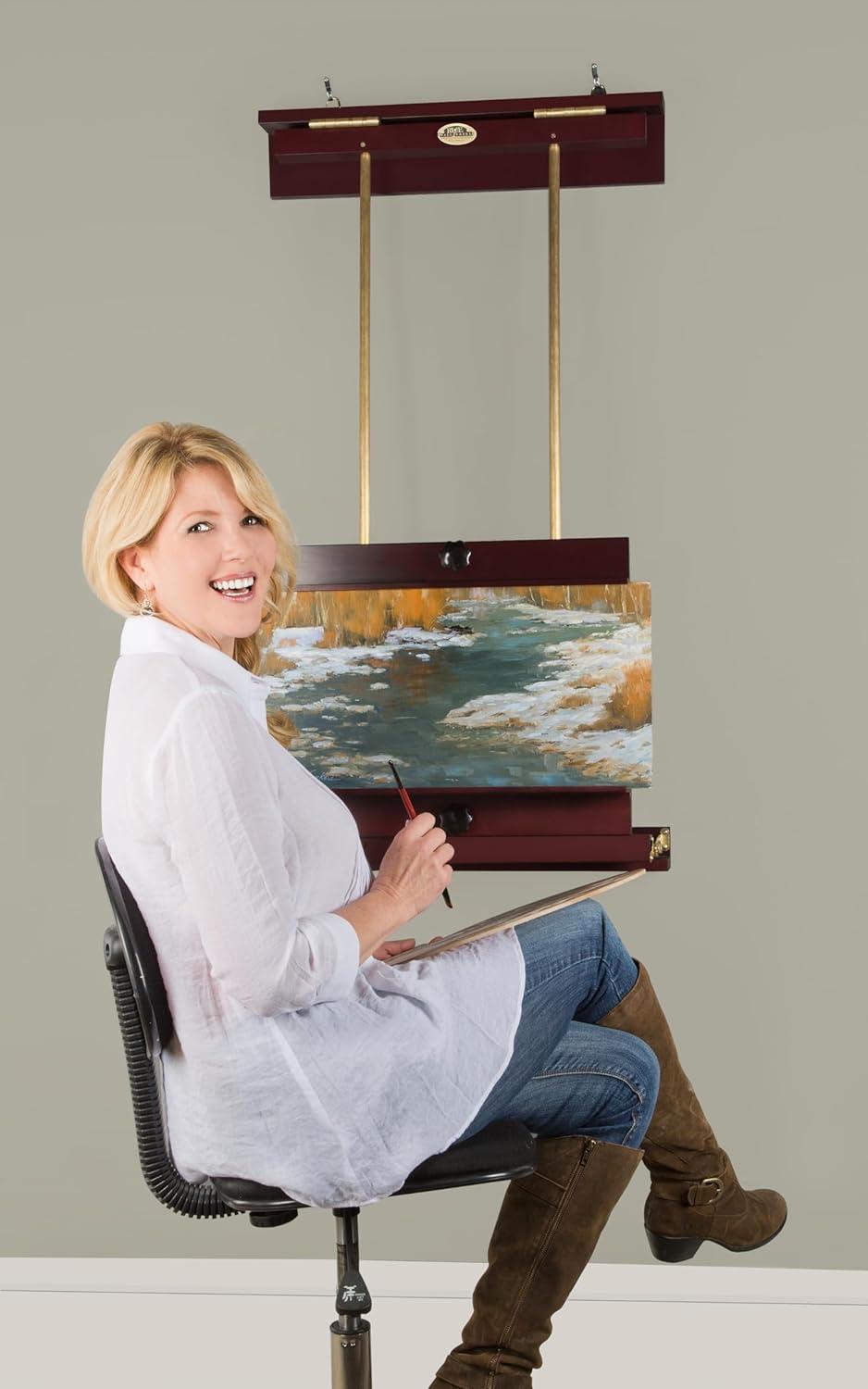 Rue WAll Display & Painting Easel Medium - 32in Wide-Canvases up to 40in High - Mahogany