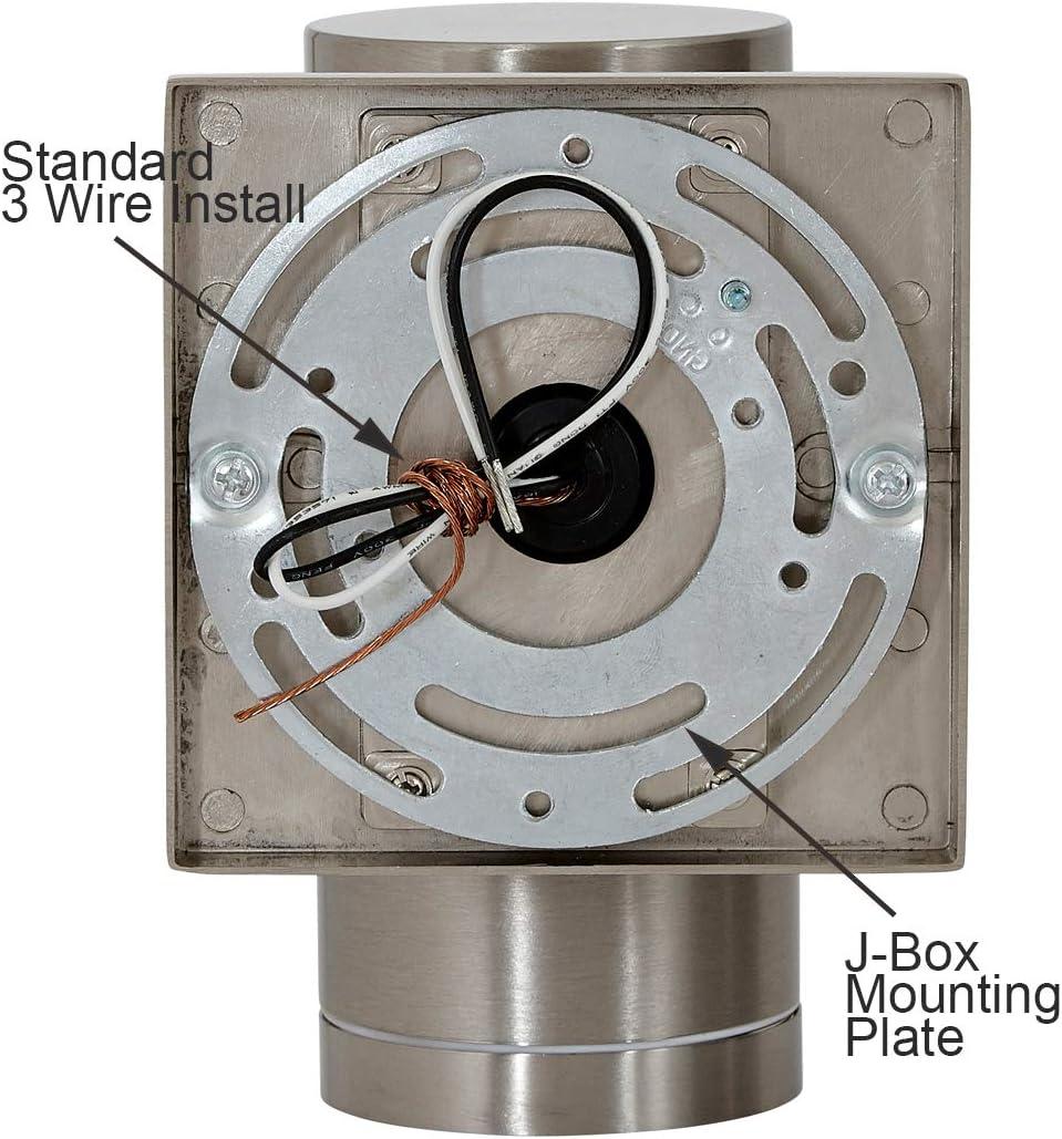 Hamilton Hills 6" Outdoor Wall Sconce Up Down Cylinder Light, ‎Brushed Nickel