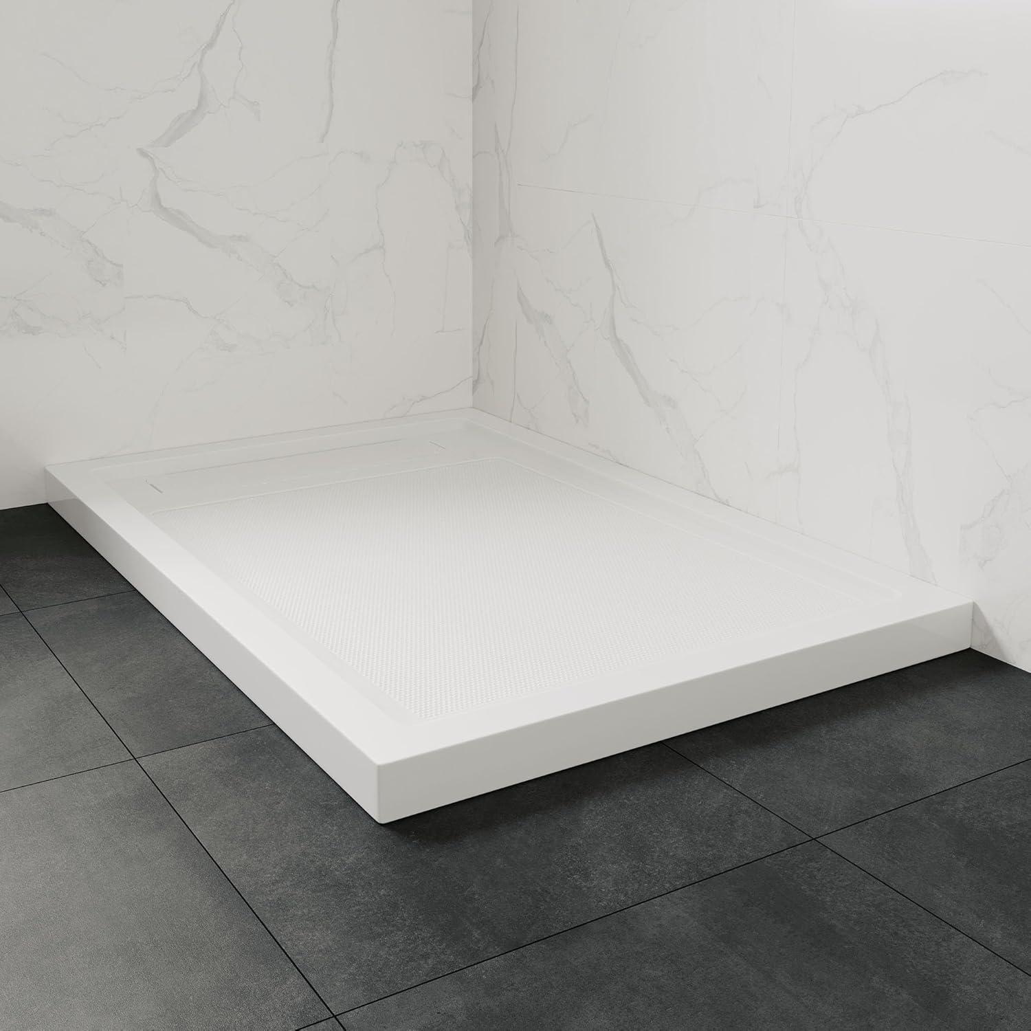 Ove Decors 15SBR-OLIV38-WHTWM OVE Decors 38" x 36" Rectangle Shower Base Pan, White Acrylic, Center Drain, Reversible Design