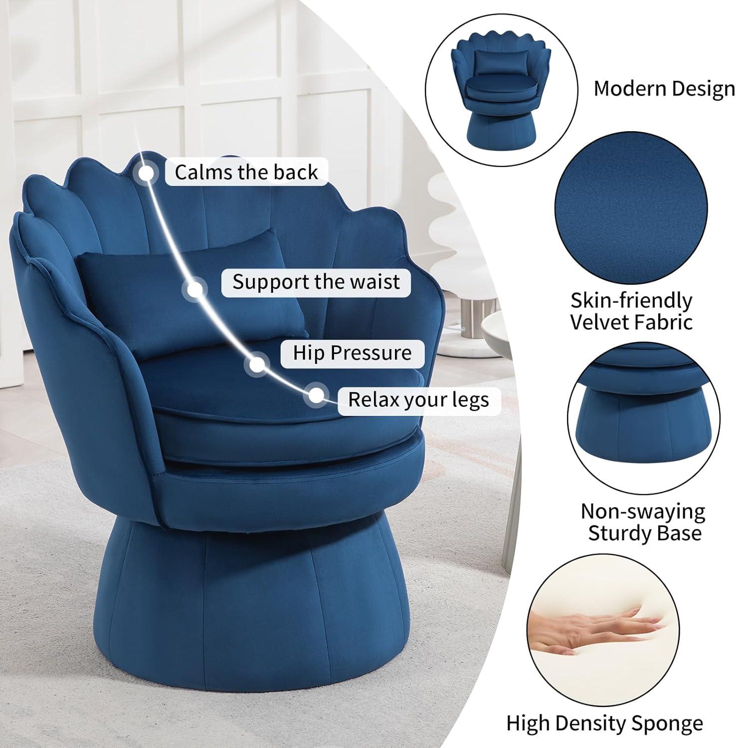 House of Hampton® Upholstered Velvet Swivel Barrel Accent Chair (Set of 2)
