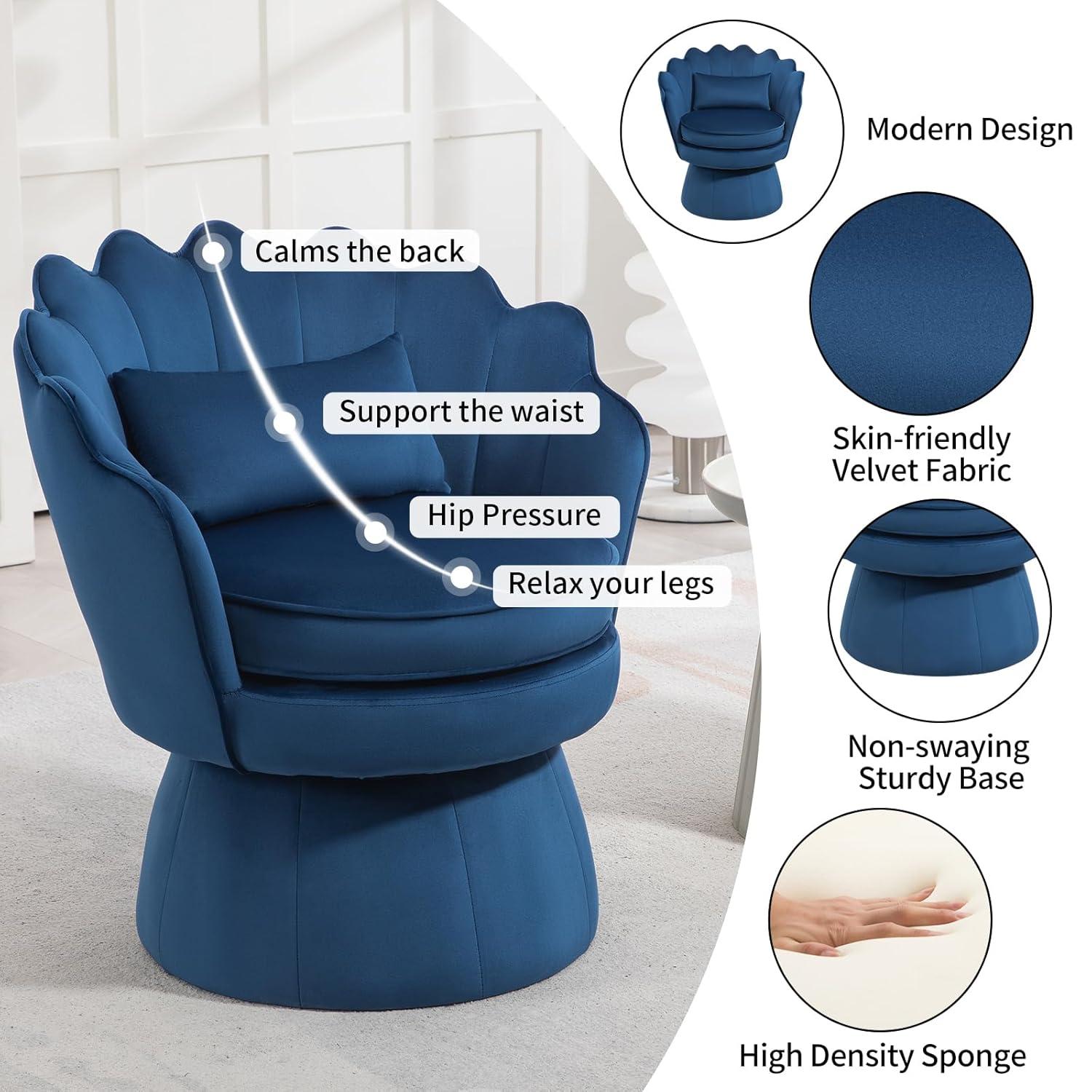 House of Hampton® Upholstered Velvet Swivel Barrel Accent Chair (Set of 2)