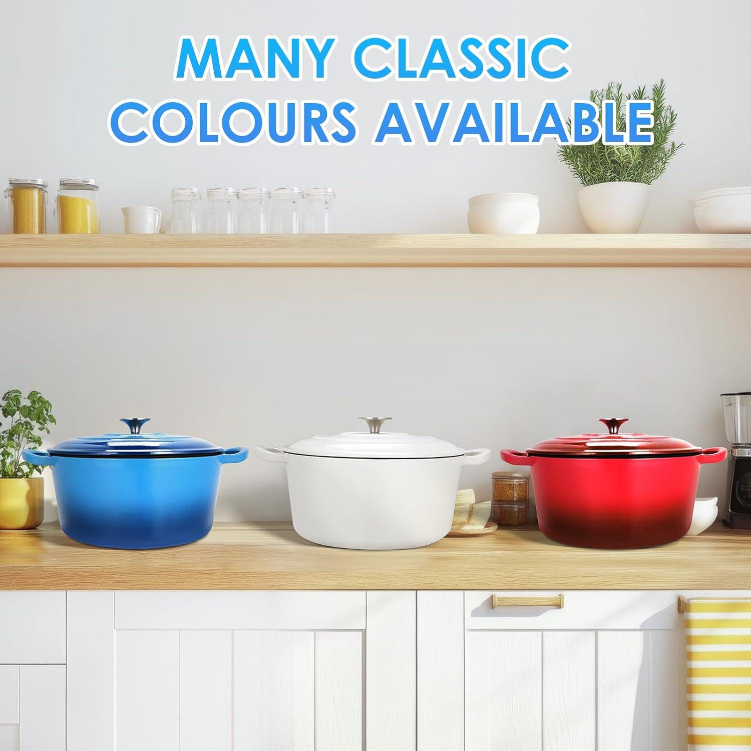 SPECIALTY FLOORING INC Dutch Oven,Enameled Cast Iron Dutch Oven Cooking Pot With Lid & Dual Handles, For Bread Baking Braising Stewing, Heavy Duty & Non Stick, Oven & All Stovetops Safe