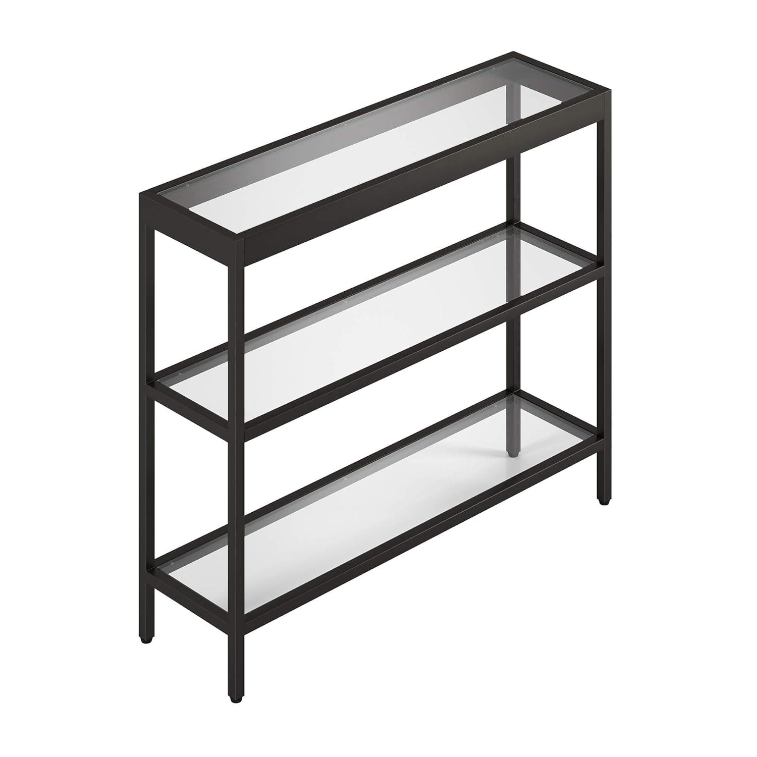 Evelyn&Zoe Alexis 36" Wide Rectangular Console Table, Blackened Bronze