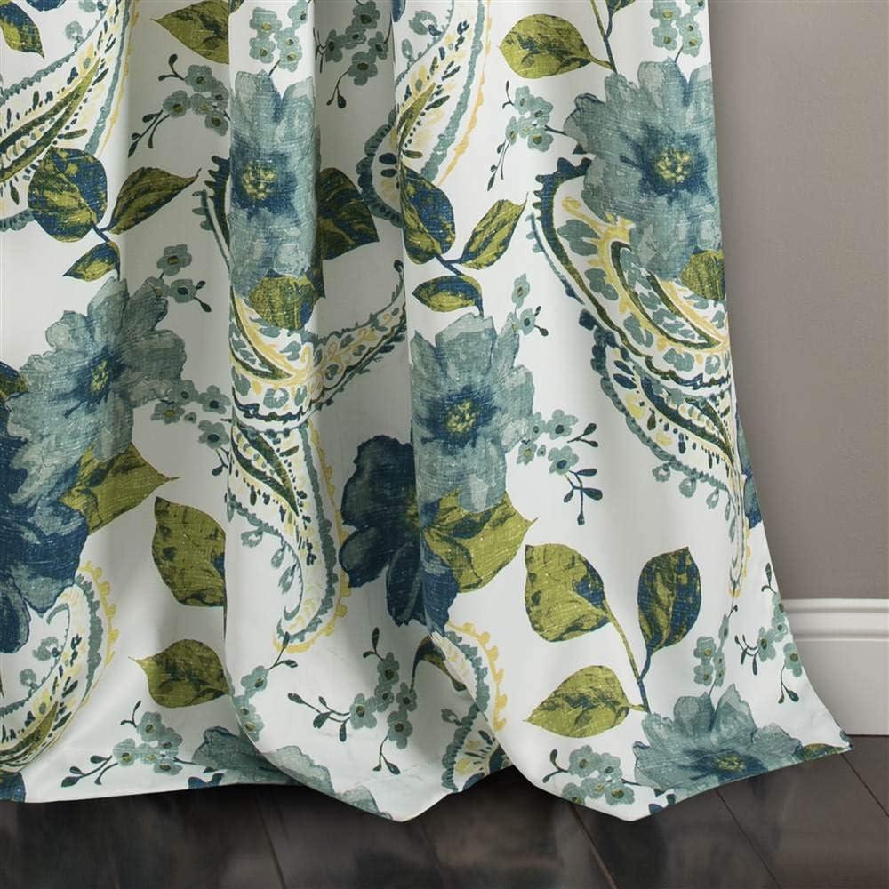 Floral Paisley Polyester Room Darkening Curtain Pair (Set of 2)