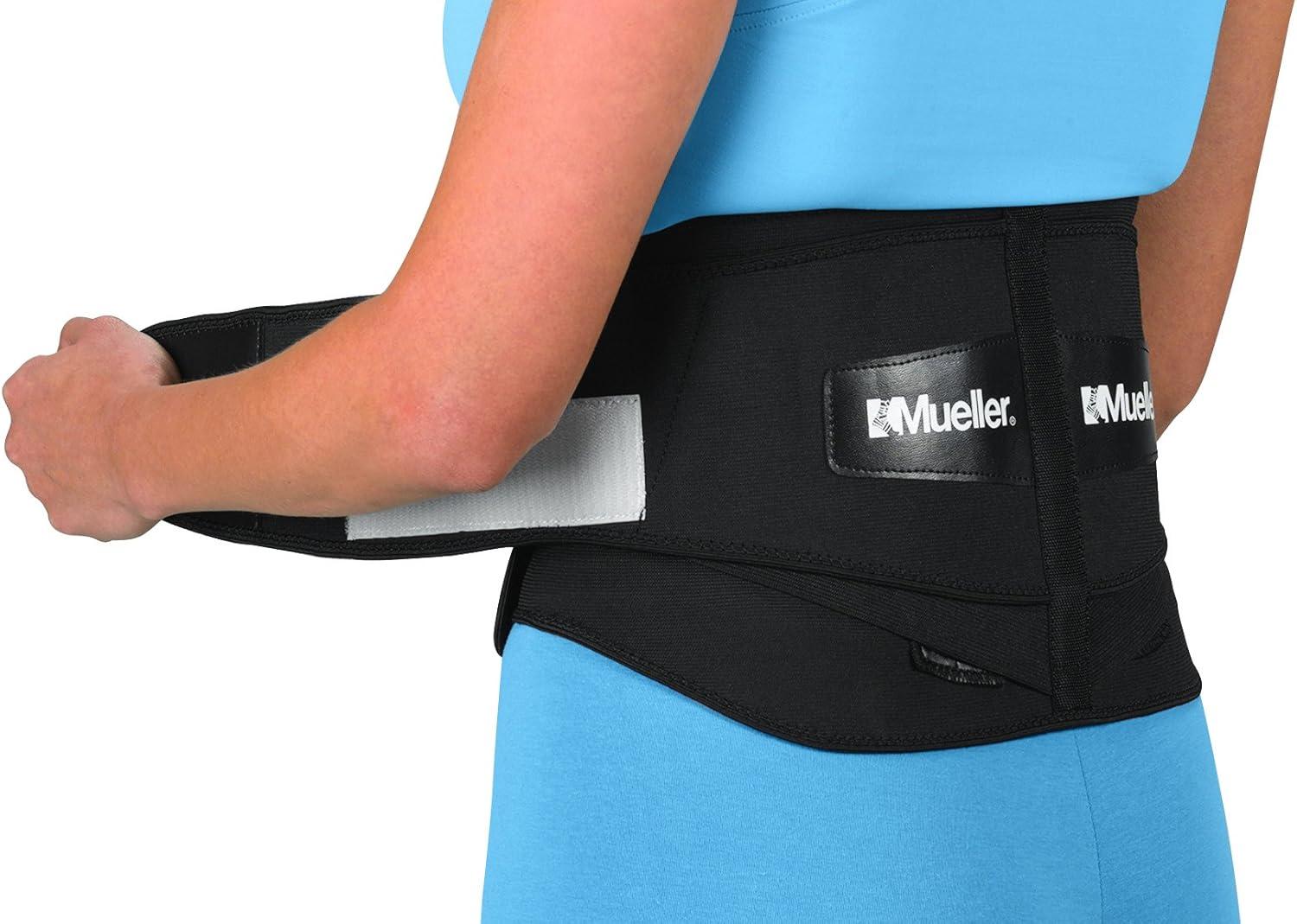 MUELLER Sports Medicine Adjustable Lumbar Back Brace with Removable Pad, Back Pain Relief Support for Men and Women, Ideal for Upper and Lower Back Pain, Sciatica, Scoliosis, Black