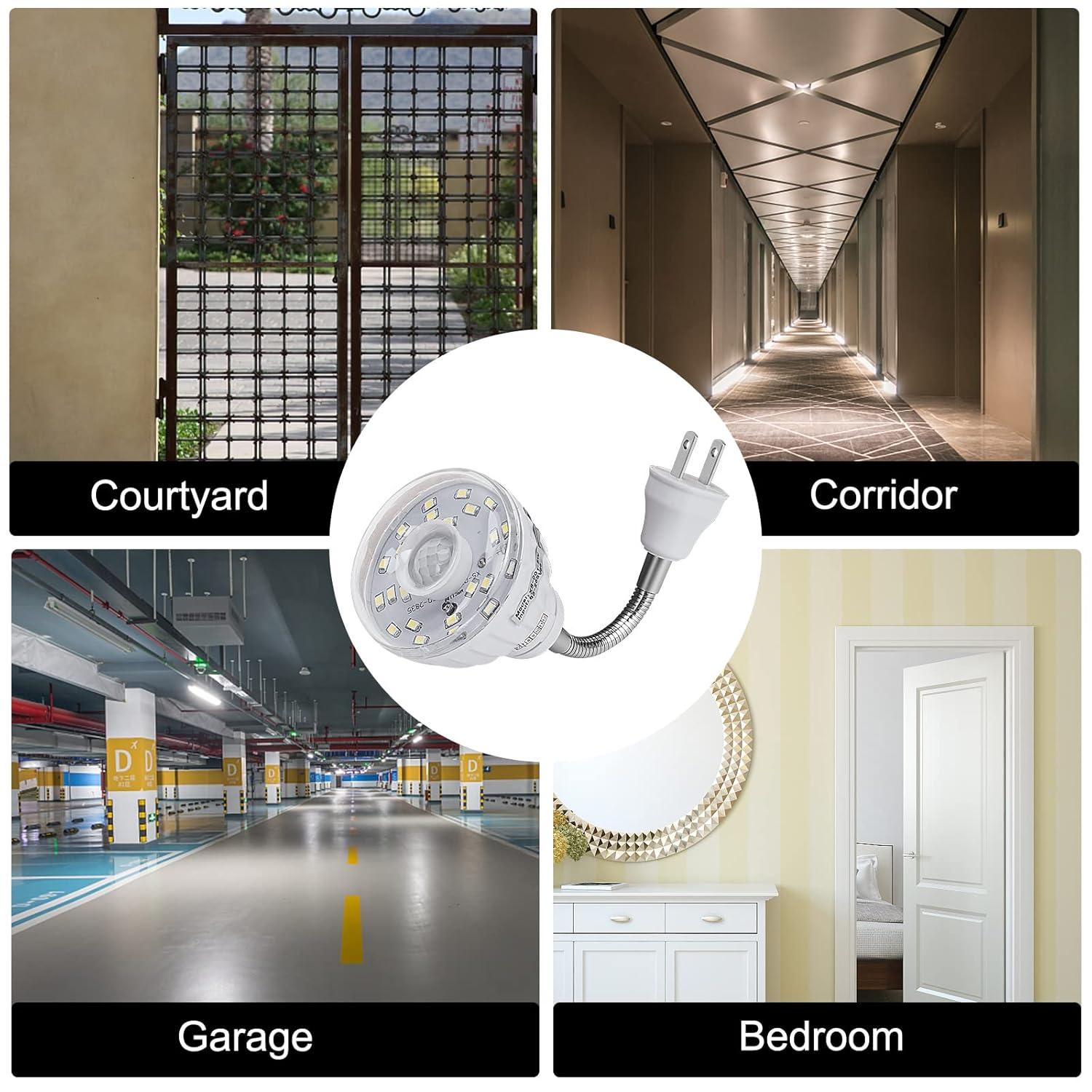 Plug in Motion Sensor Night Light Indoor, PIR Infrared Motion-Activated LED Night Light for AC Outlet,Dusk to Dawn Sensor Smartlight,360° Directional Rotating for Garage Stairway, 5W White