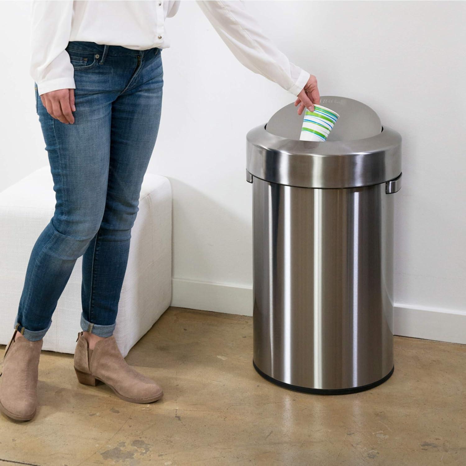 Stainless Steel 17 Gallon Swing Top Trash Can