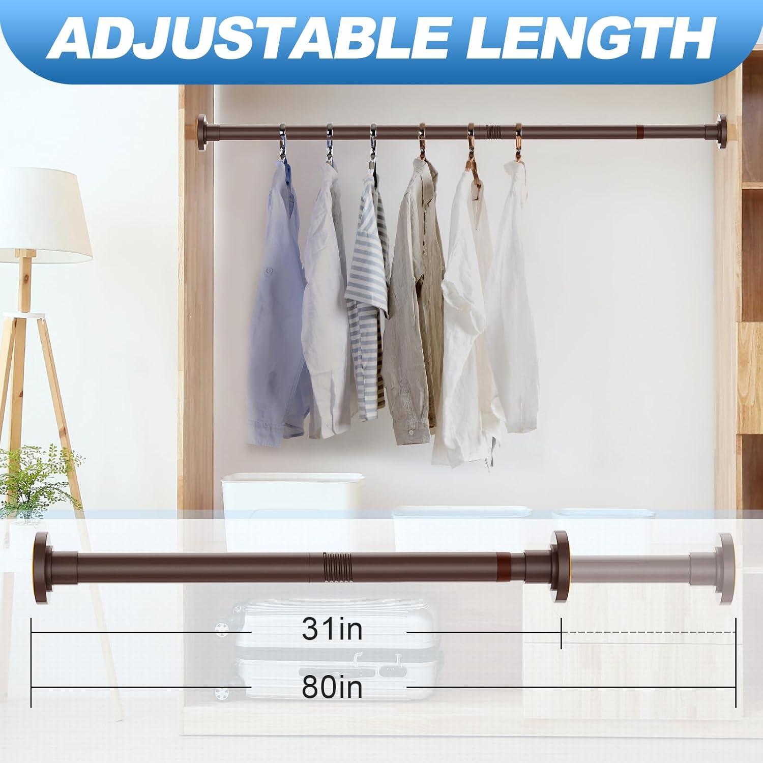 Bronze Adjustable Stainless Steel Tension Shower Rod 31-80 Inch