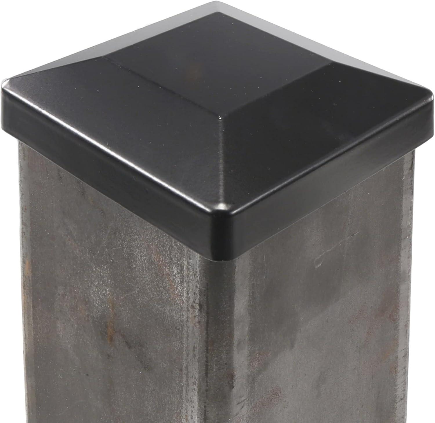 Plum Fittings 6" x 6" Square Black Post Cap for Aluminum Fence Posts | Black Post Cap (Single Cap)