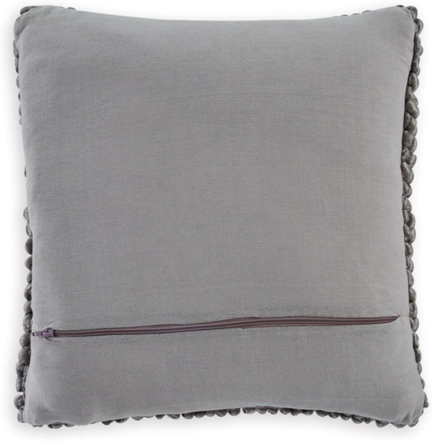 Signature Design by Ashley Aavie Casual 19x19 Inches Looped Throw Pillow with Zipper Closure, Gray