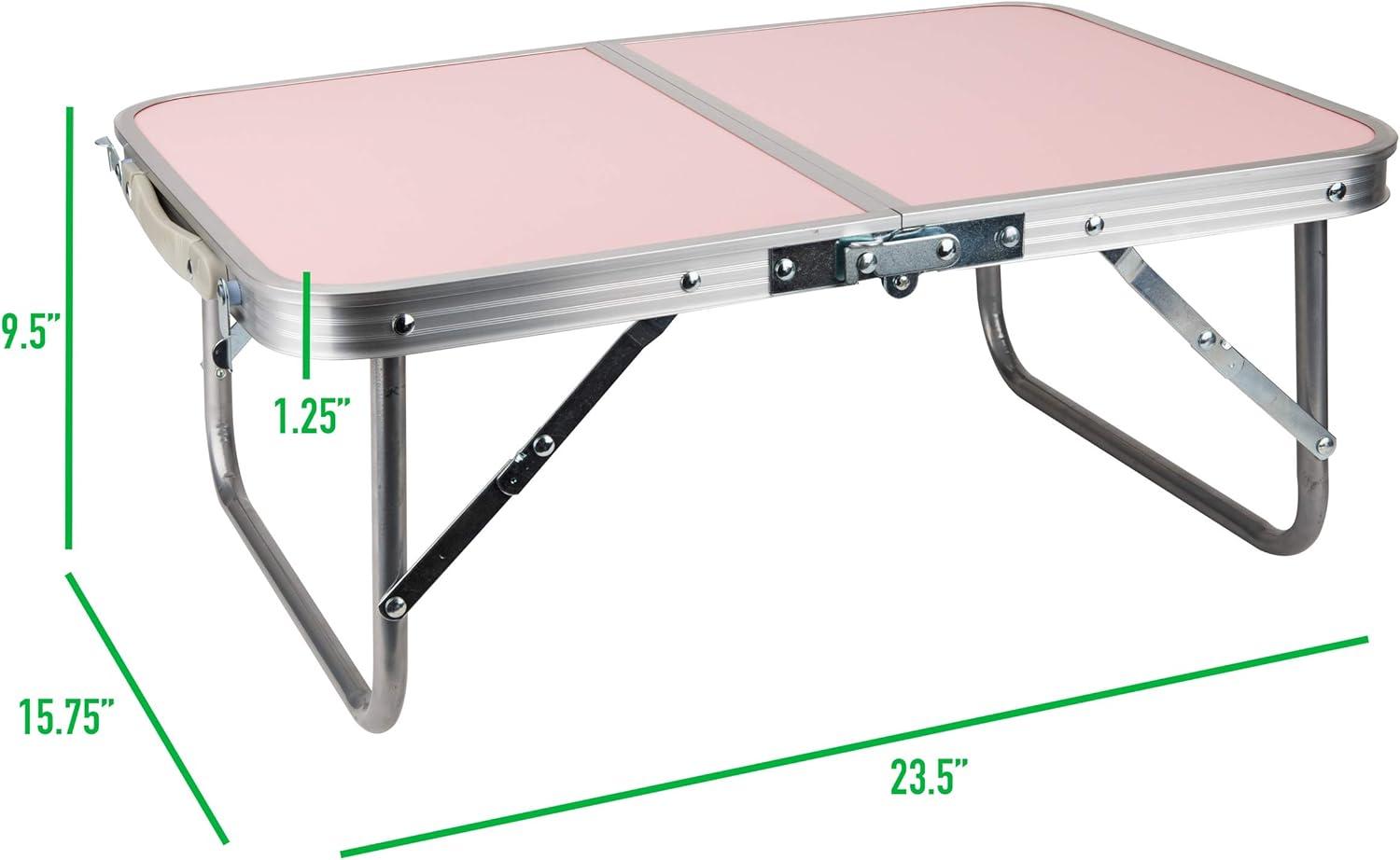 Folding Lap Tray Desk Pink - Mind Reader: Portable Foldable Lap Desk for Laptop & Eating, MDF & Aluminum, No Assembly Required