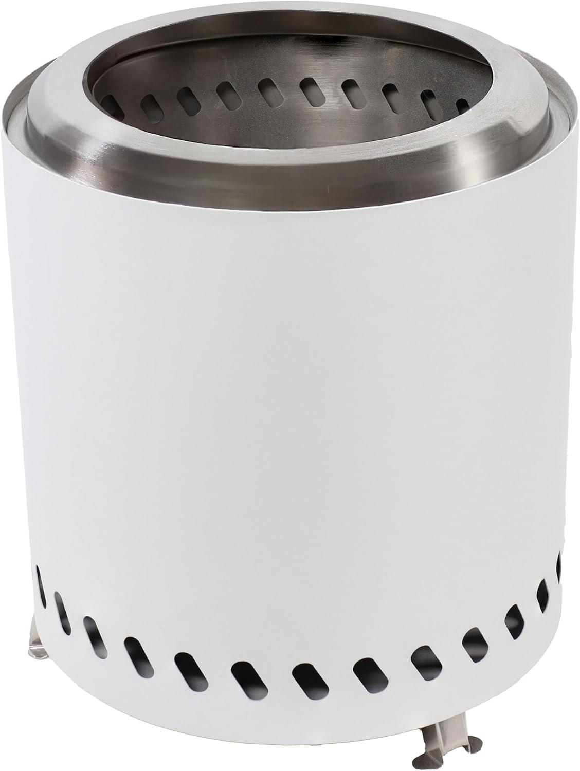 Sunnydaze 9.5" Round Wood-Burning Silver Finish Stainless Steel Tabletop Smokeless Fire Pit