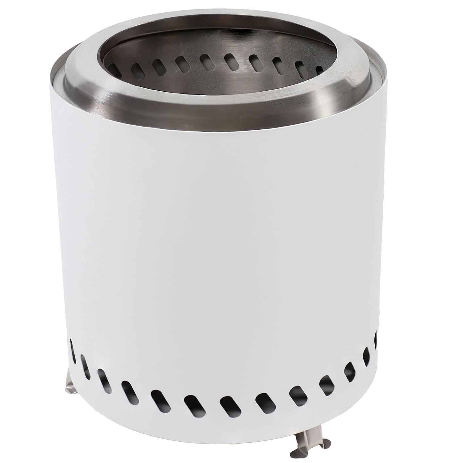 Sunnydaze 9.5" Round Wood-Burning Silver Finish Stainless Steel Tabletop Smokeless Fire Pit