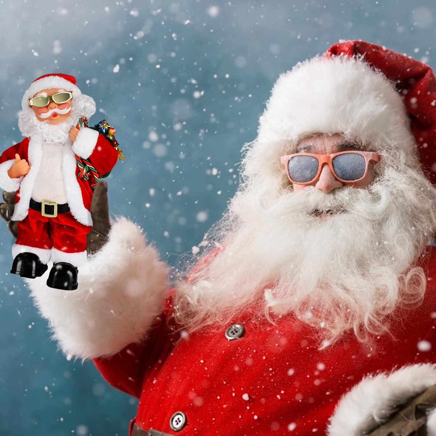 SdeNow Animated Santa Claus Musical Singing Dancing Stuffed Christmas Santa Toys Plush Electric Dolls for Kids