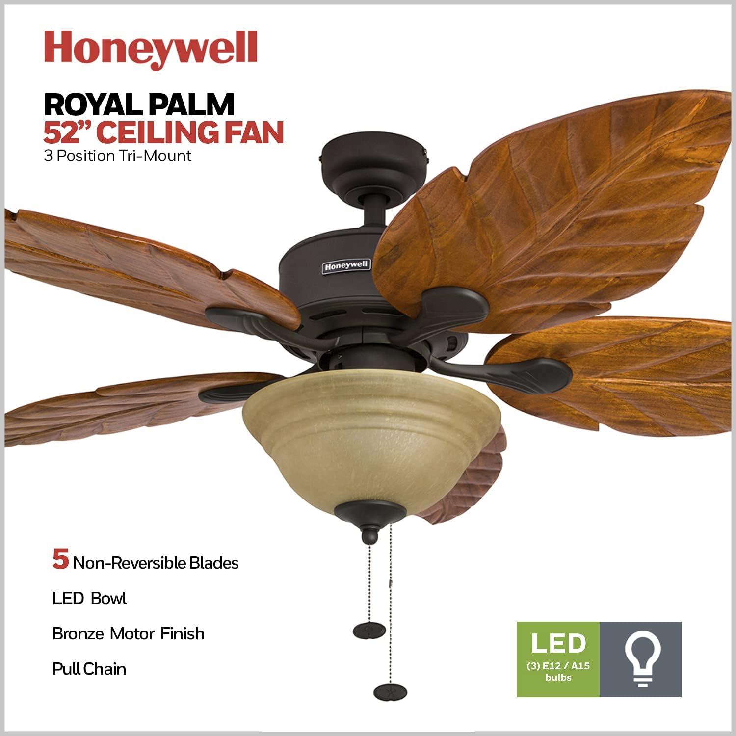 Honeywell 52" Royal Palm Tropical 5 Blade Ceiling Fan