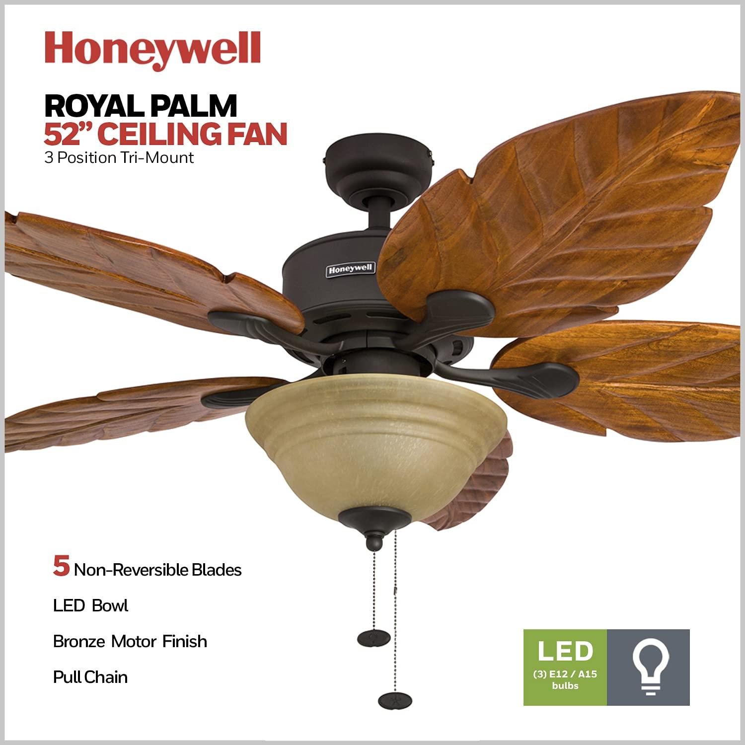Honeywell 52" Royal Palm Tropical 5 Blade Ceiling Fan