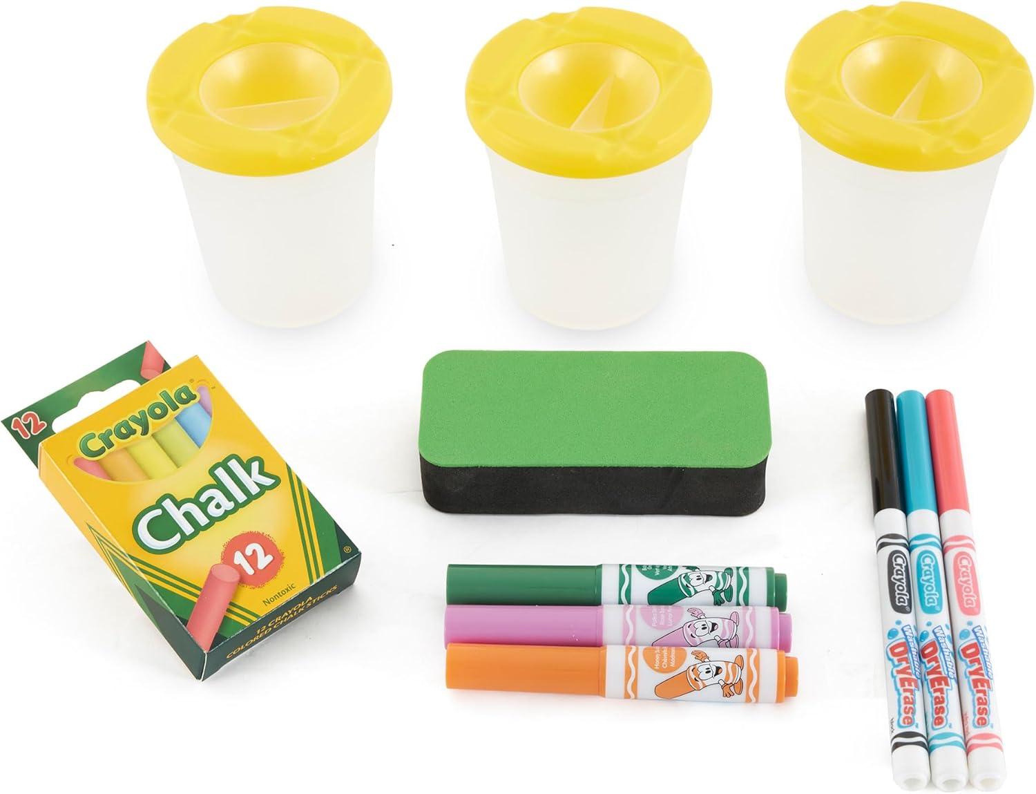 Crayola Kids Dual Sided Wooden Art Easel with Chalk and Dry Erase Markers